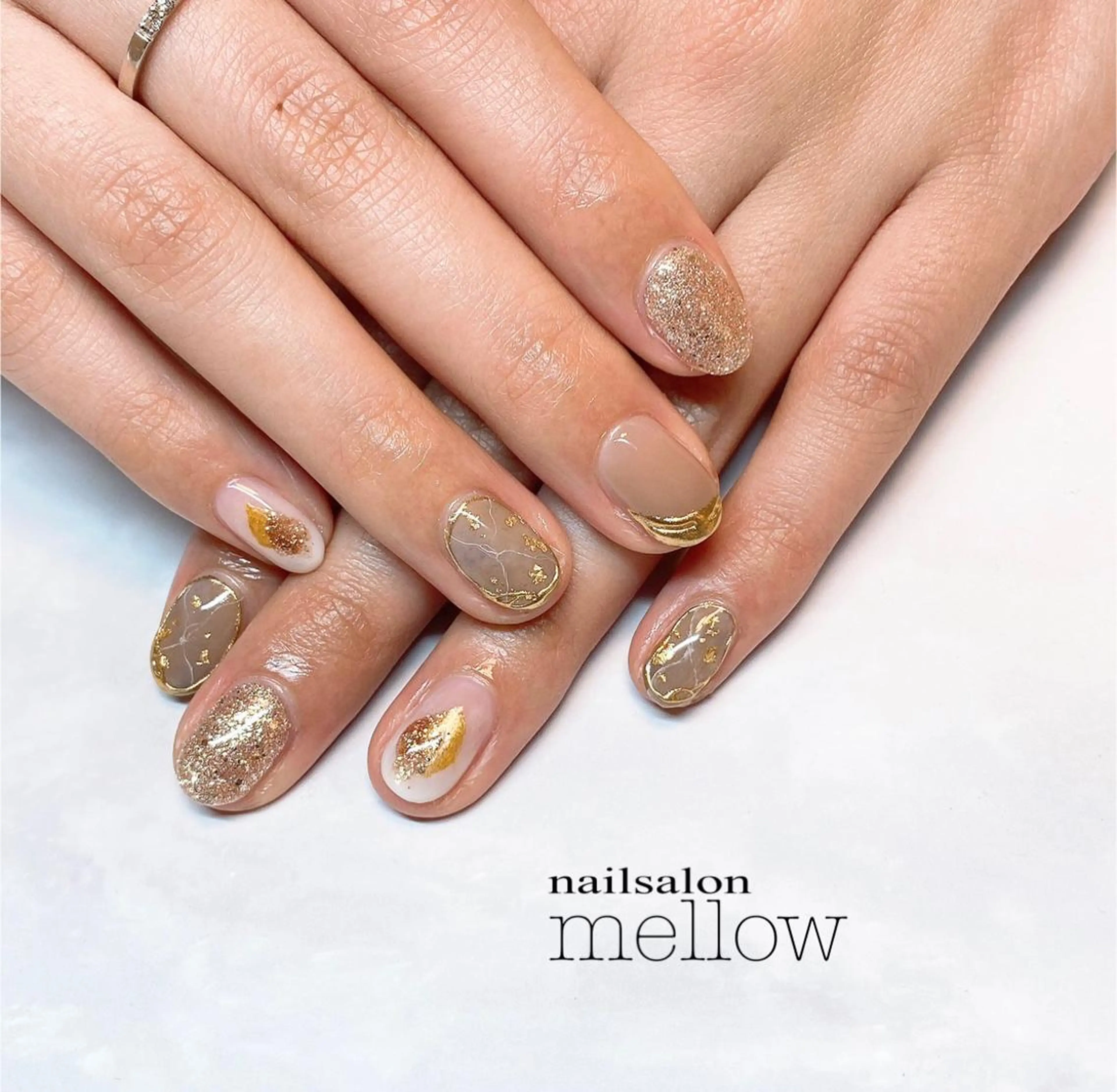 ネイル ブラウン ニュアンスネイル 大山 浩美のネイルデザイン