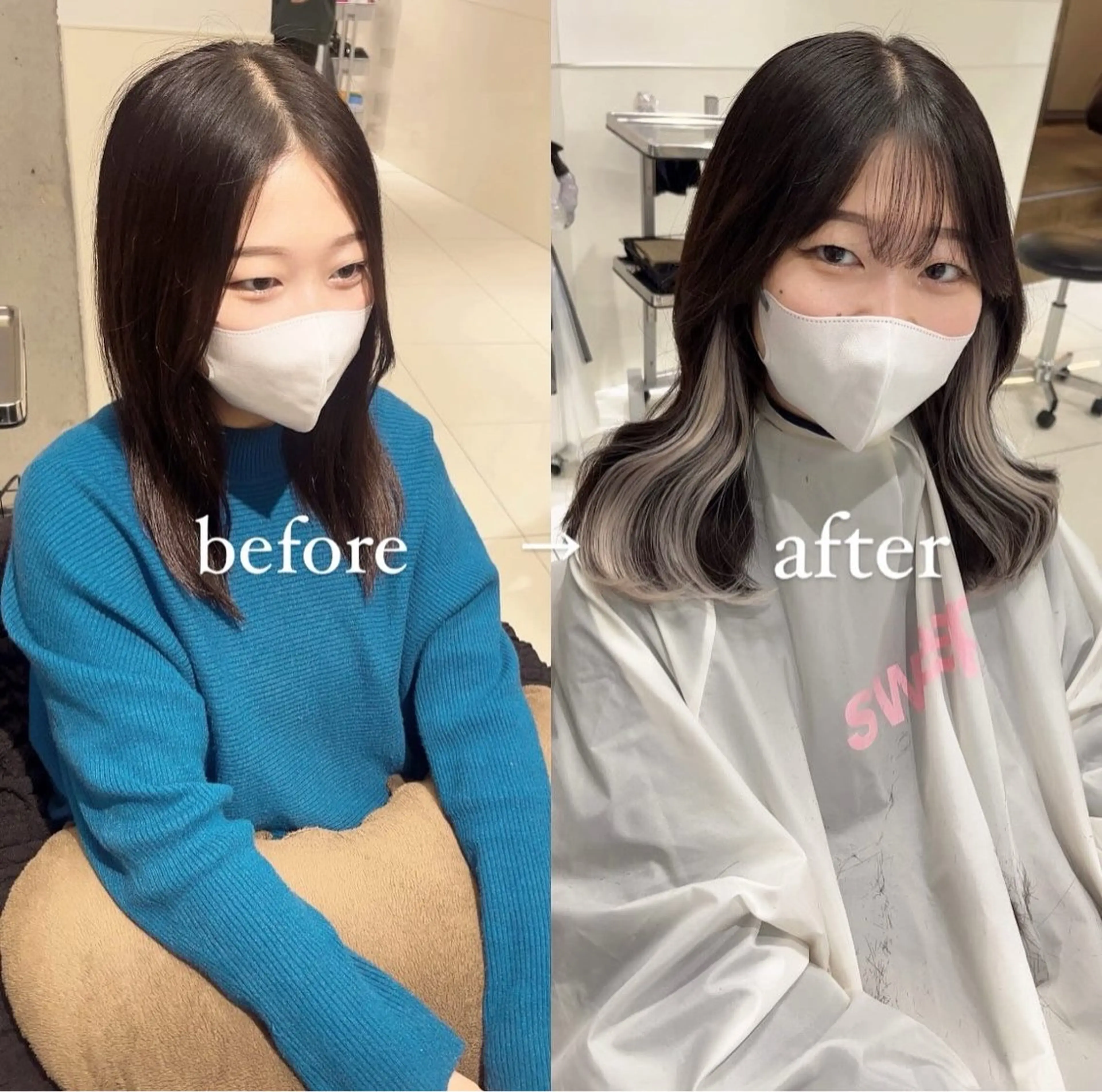 ミディアム エクステ 似合わせカット エクステ りおな/髪質改善/ カラー /平尾のヘアスタイル