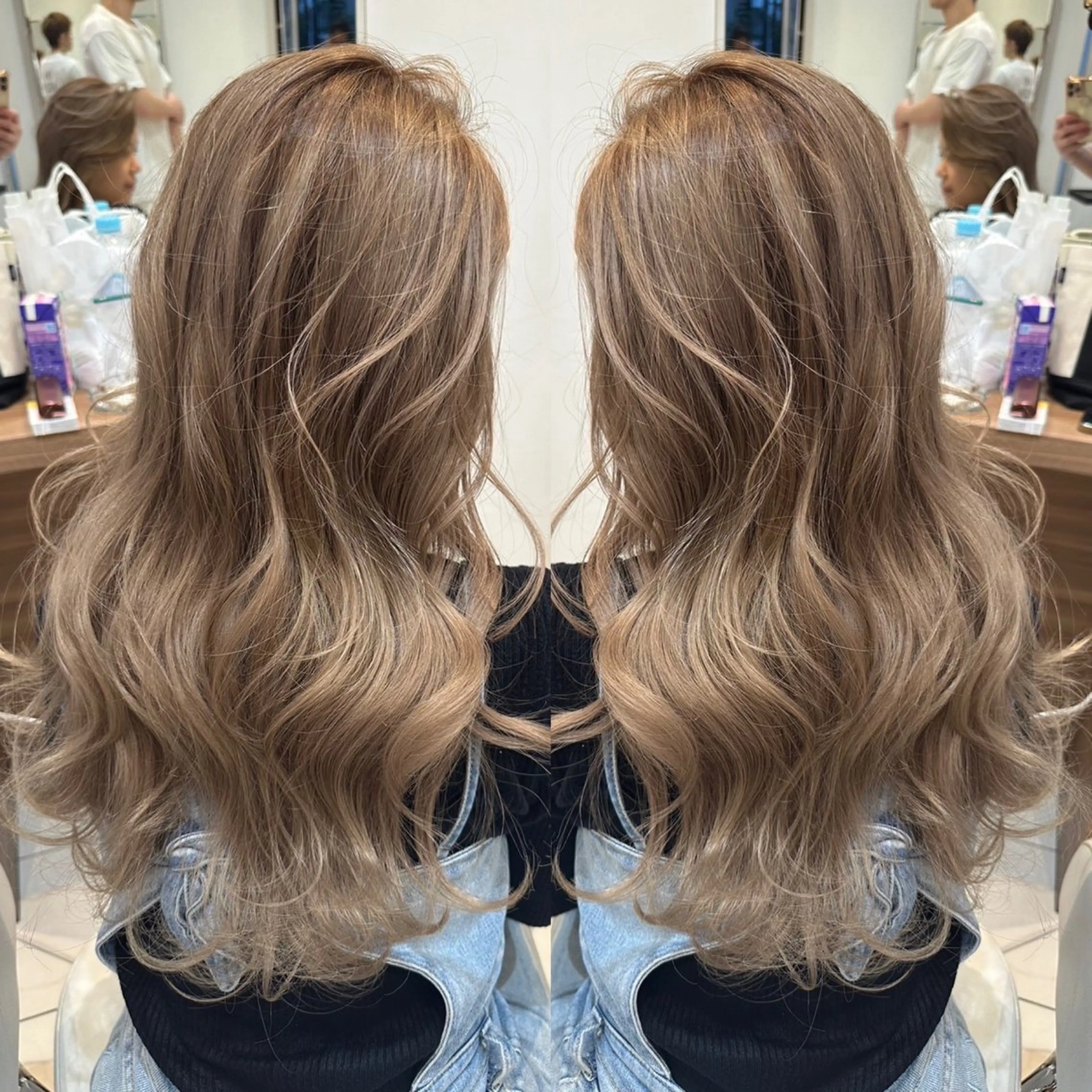 ロング バレイヤージュ ボブ🌈ナツヤのヘアスタイル