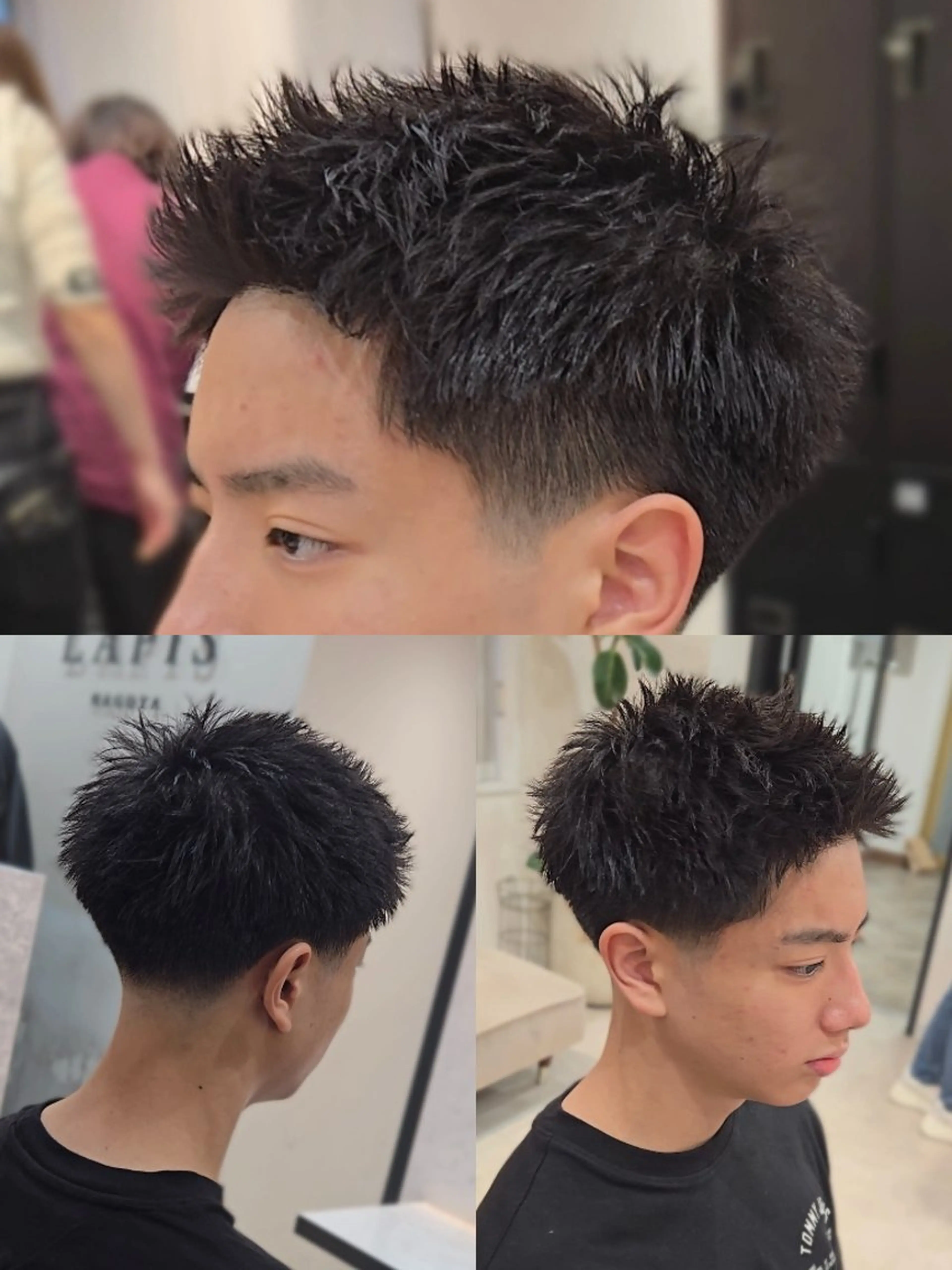 メンズ ショート フェードカット メンズパーマ スパイキーショート ショートヘア カット ヘアセット LEN名古屋/パーマ 海外ヘア/メンズ特化のヘアスタイル