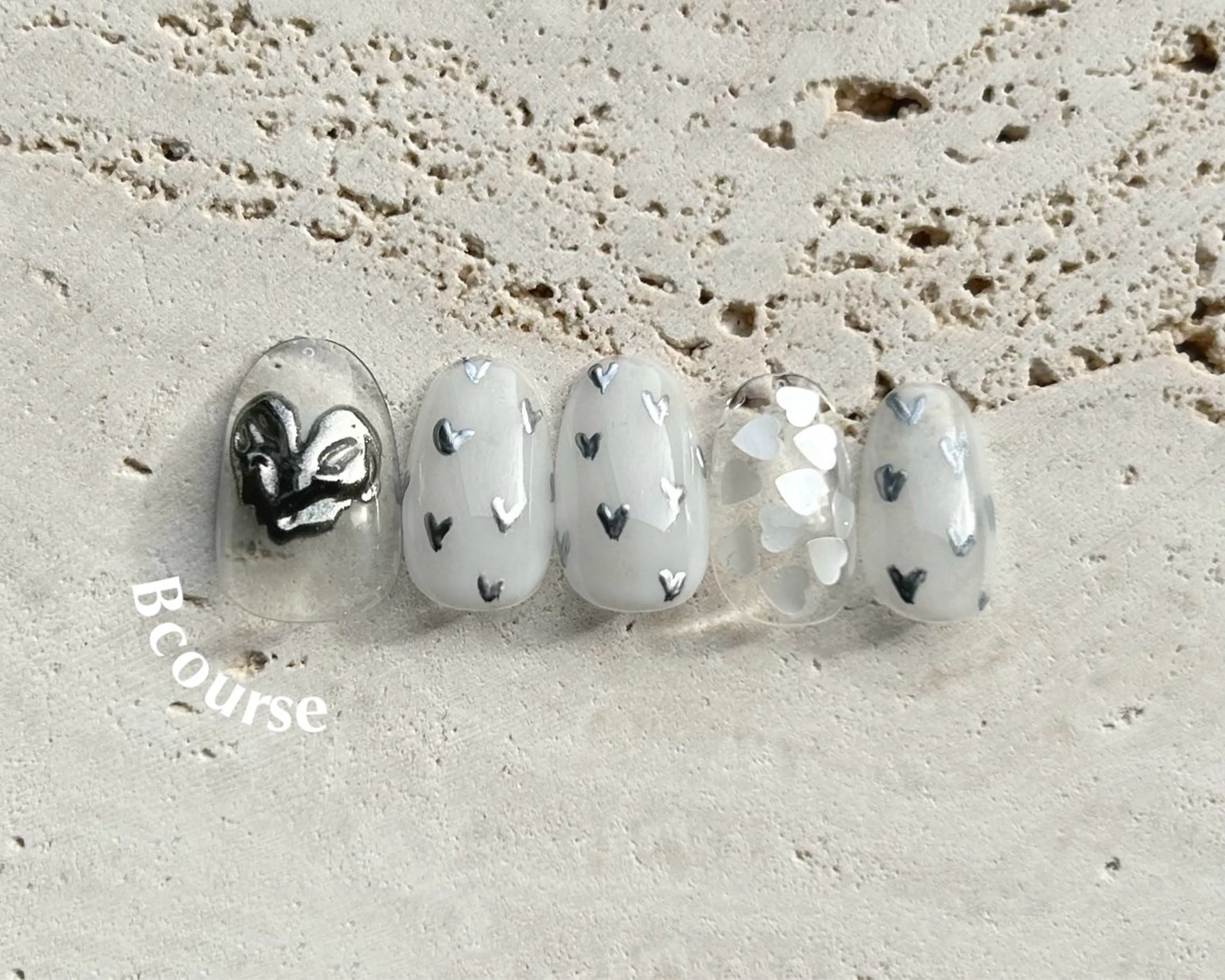 ネイル ハンドネイル 0203ムニムサン 💙Mihoのネイルデザイン