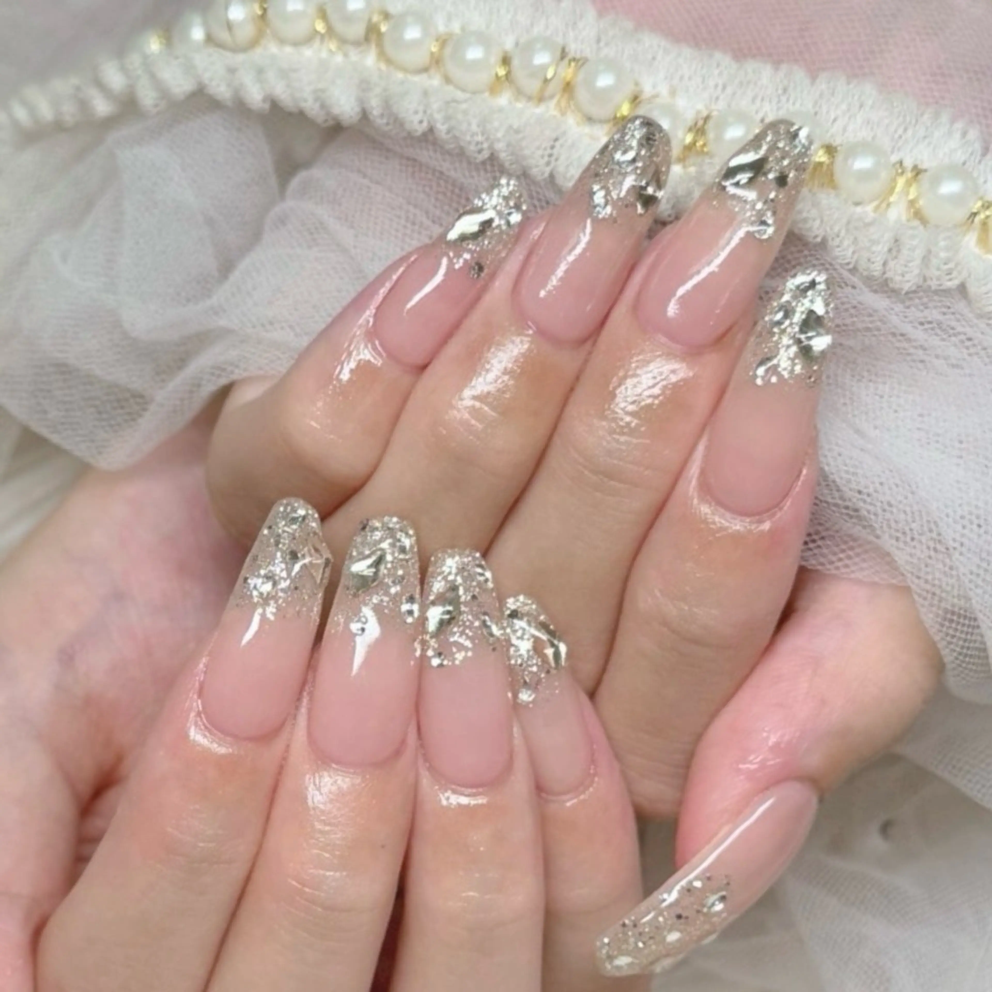 ネイル キラキラネイル オフィスネイル シンプルネイル 冬ネイル クリスマス ハンドネイル Nail lieNのネイルデザイン