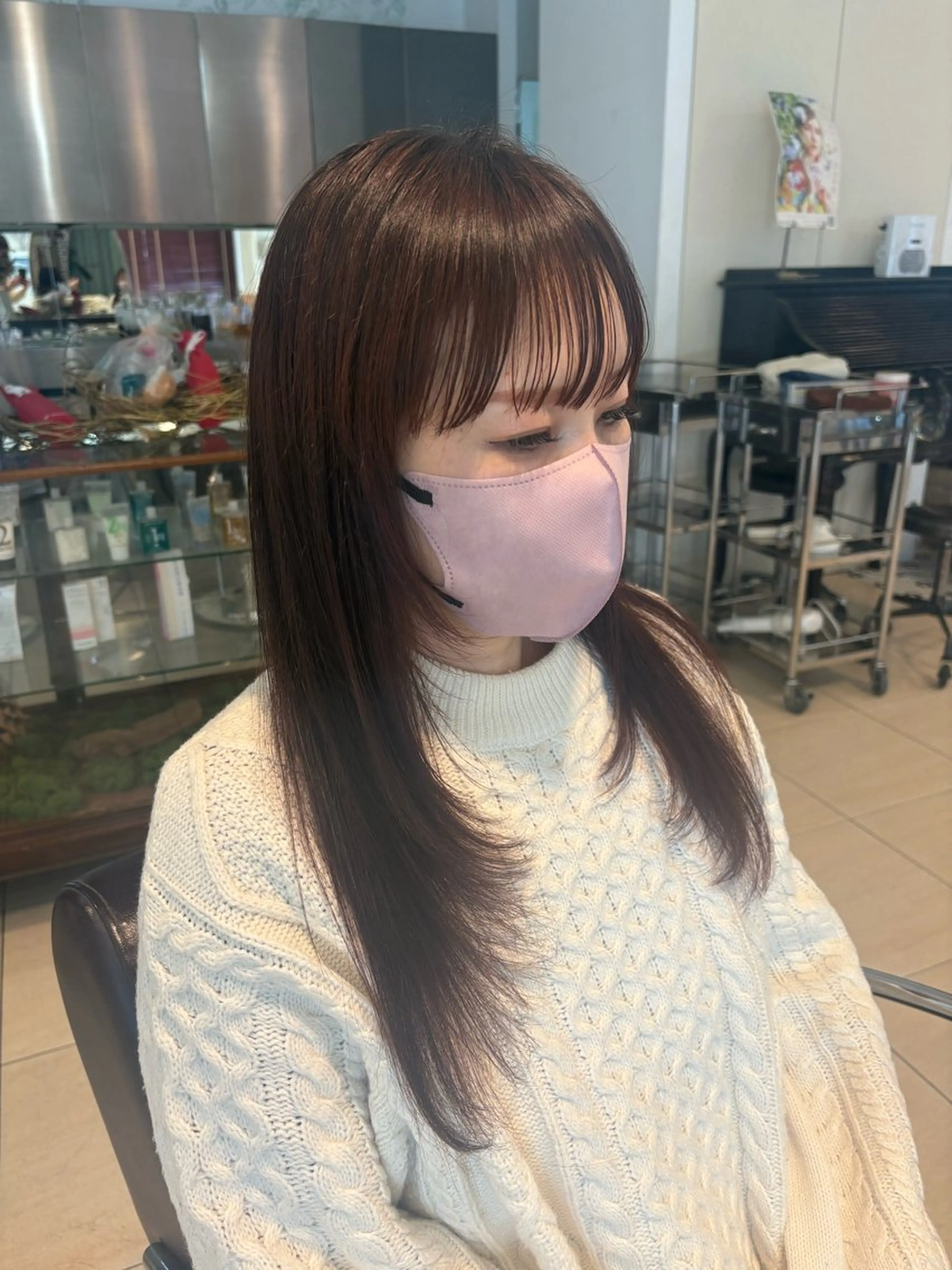 ロング ロングレイヤー レイヤーカット ロング カット 菊池 菜月のヘアスタイル