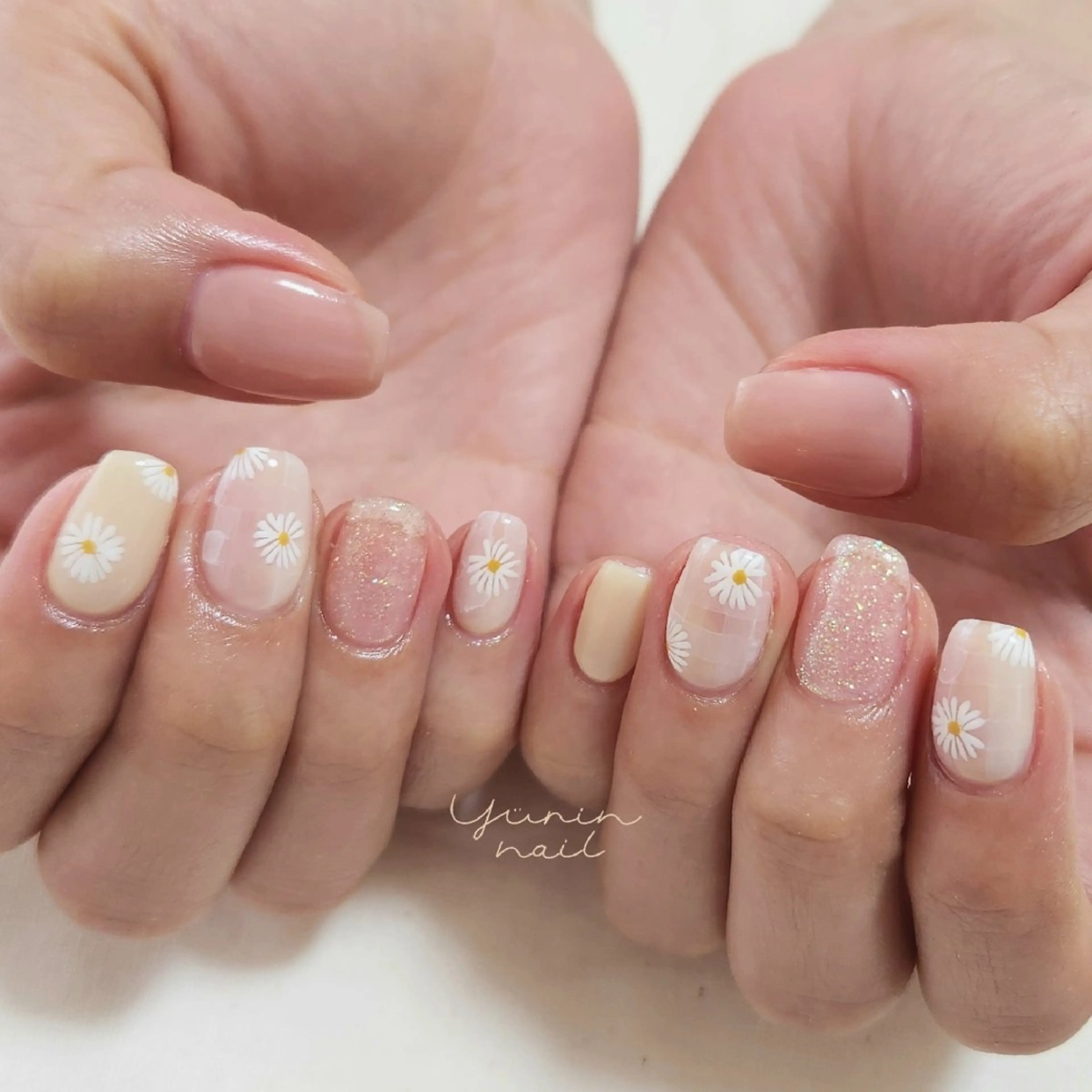ネイル フラワーネイル ショートネイル ショートネイル専門 yurin nailのネイルデザイン