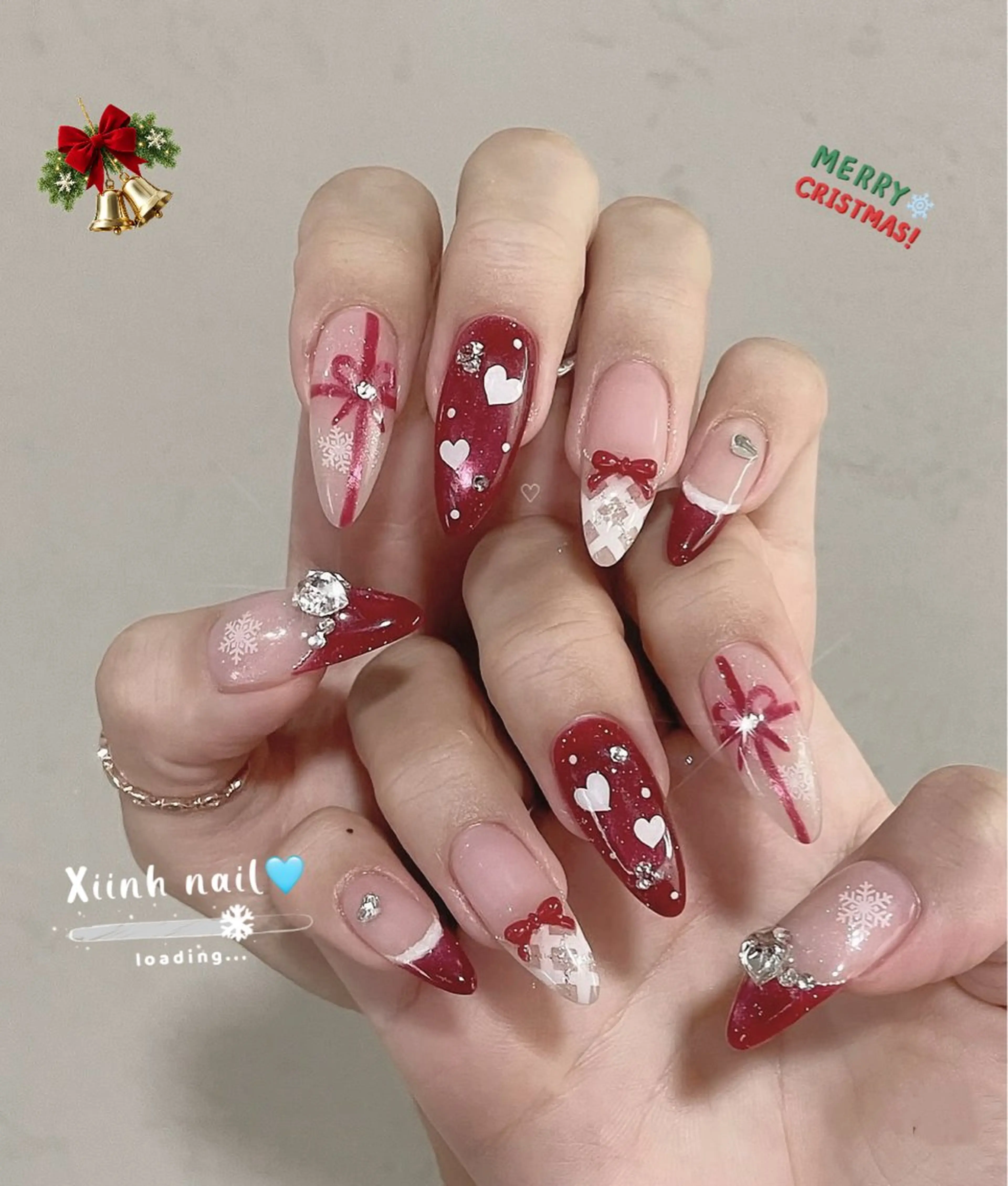 ネイル ブラウン チークネイル 桜ネイル 長さ出し フットネイル ハンドネイル XIINH NAIL SALONのネイルデザイン