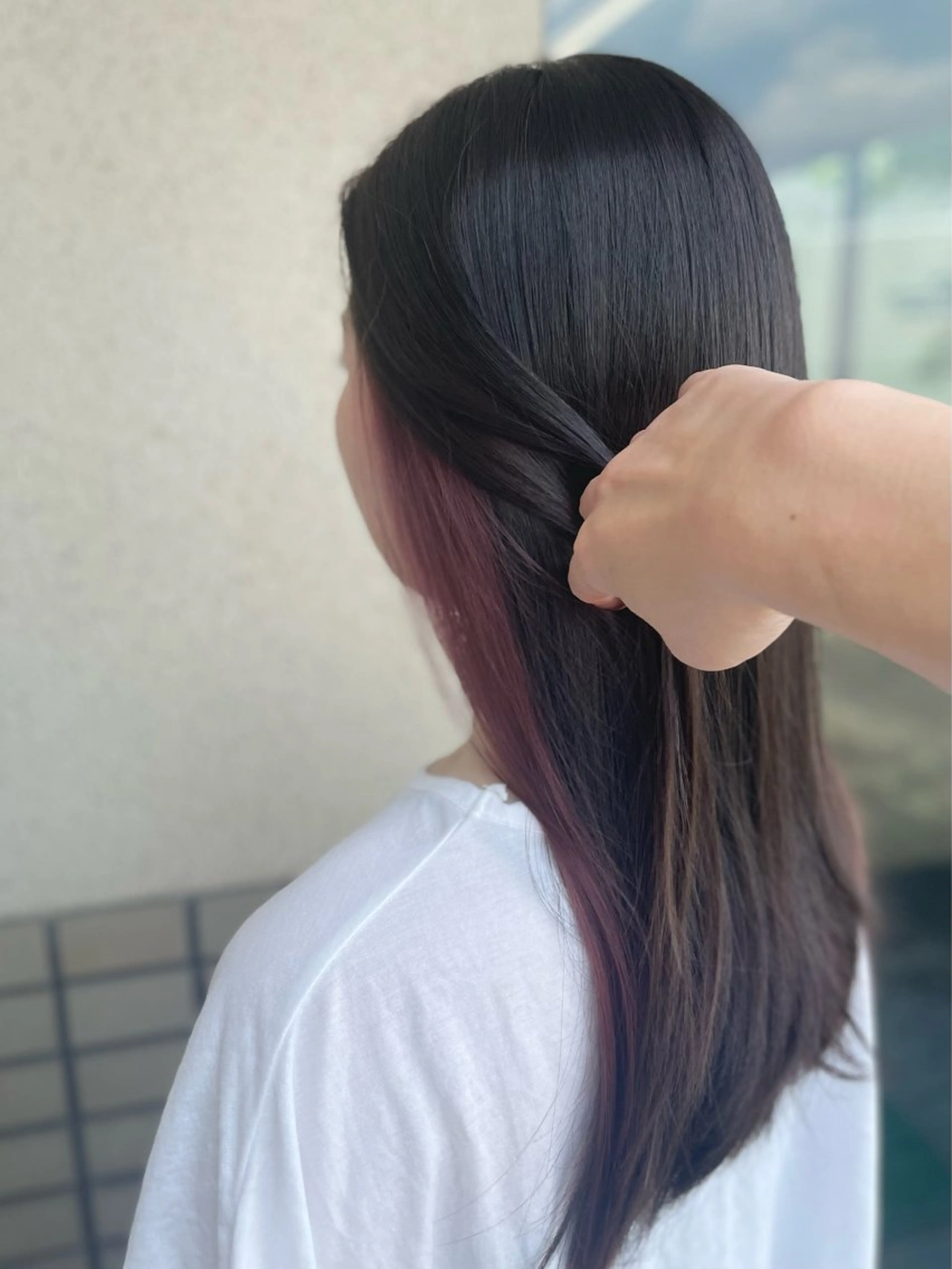 ロング カラー イヤリングカラー ピンクカラー ヘアカラー トリートメント 沢田 瞳のヘアスタイル