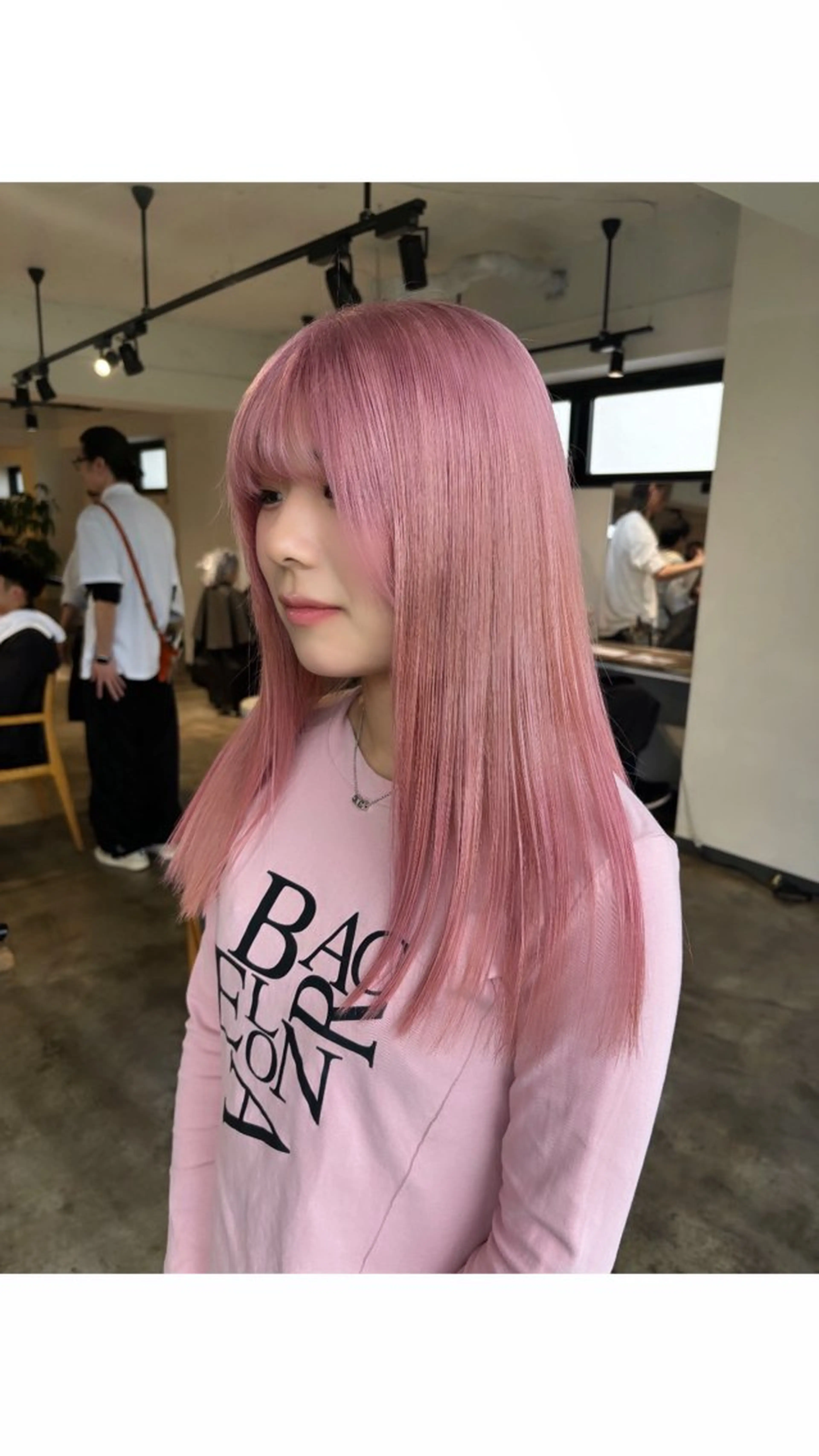 セミロング カラー ブリーチ ピンクカラー ヘアカラー トリートメント 暖色カラー🍒 ケアブリーチ/akiのヘアスタイル