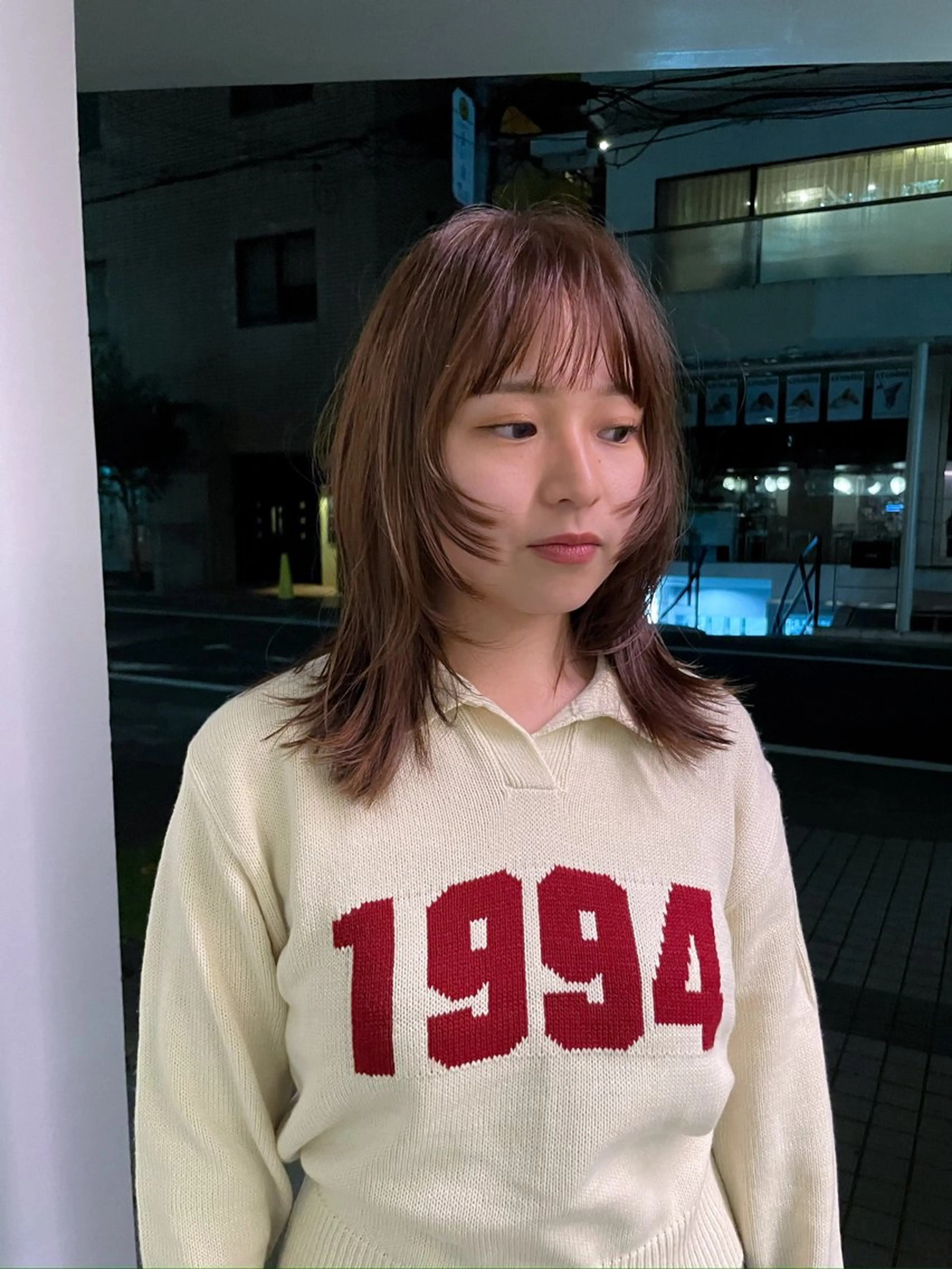 ミディアム 顔周りカット FILMS 綾菜のヘアスタイル