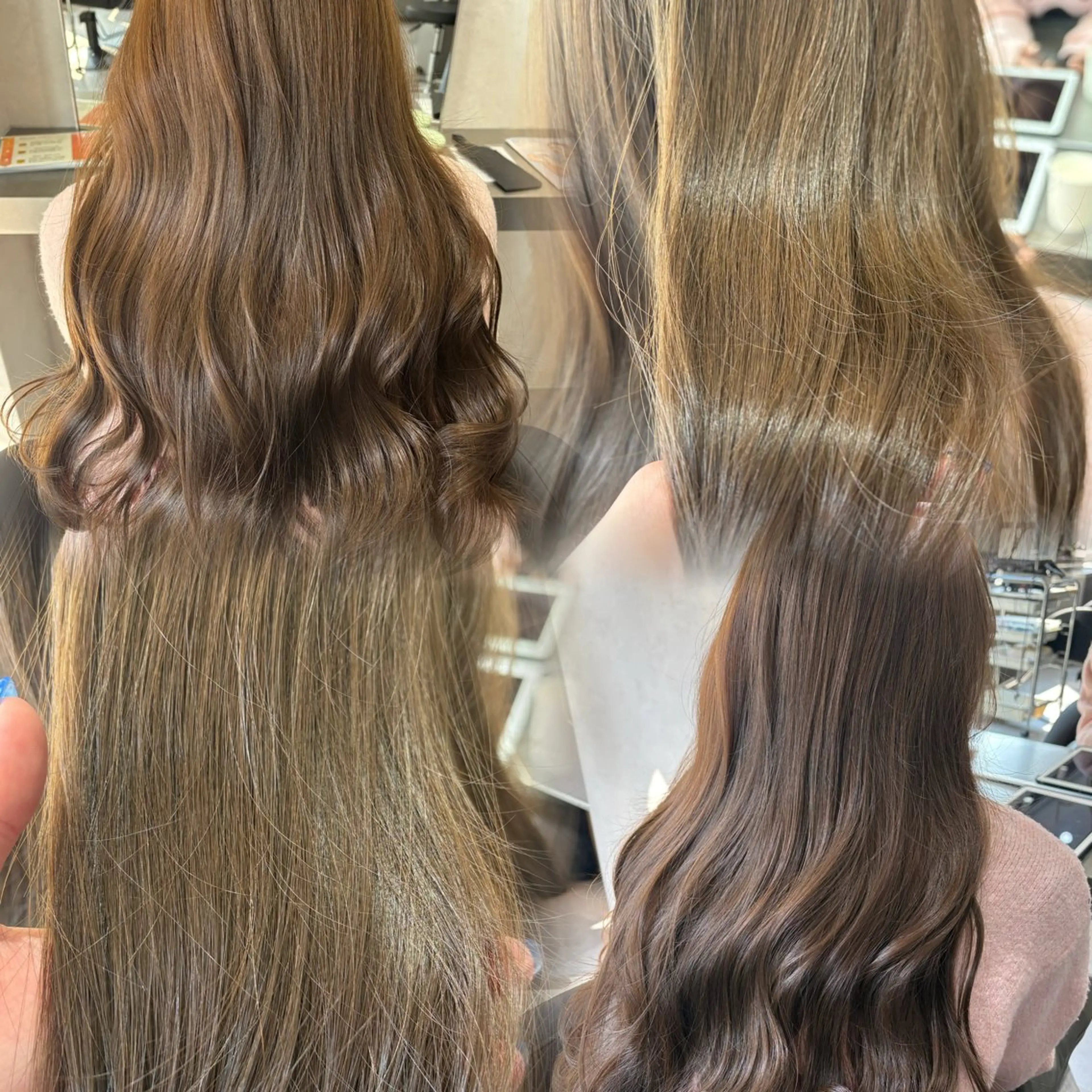 ロング カラー ヘアアレンジ ベージュカラー 透明感カラー ラベンダーカラー ラベンダーベージュ ヘアカラー トリートメント 韓国透明感🇰🇷 SAKURAのヘアスタイル