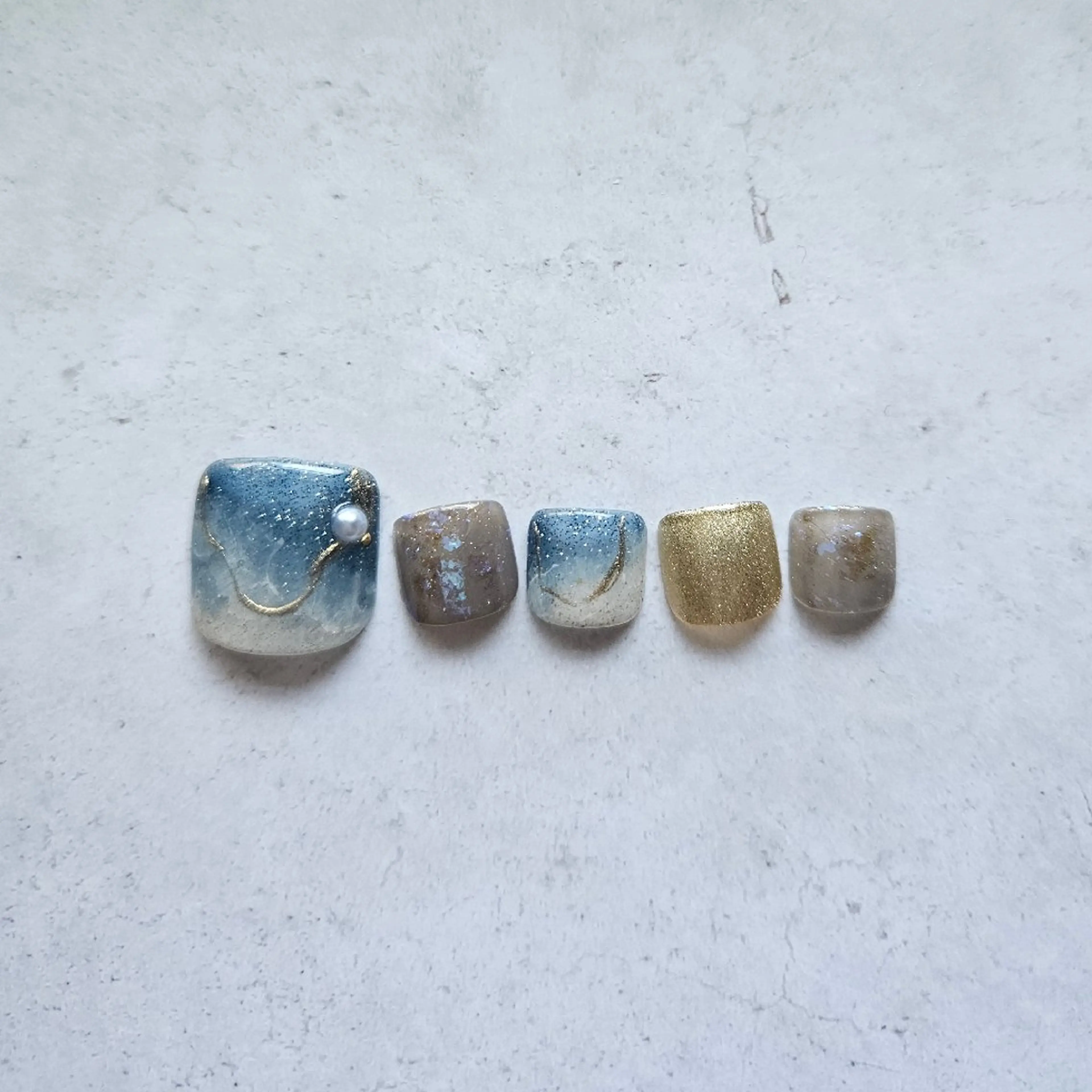 ネイル ブルー フットネイル 夏ネイル フットネイル Nailsalon manoのネイルデザイン