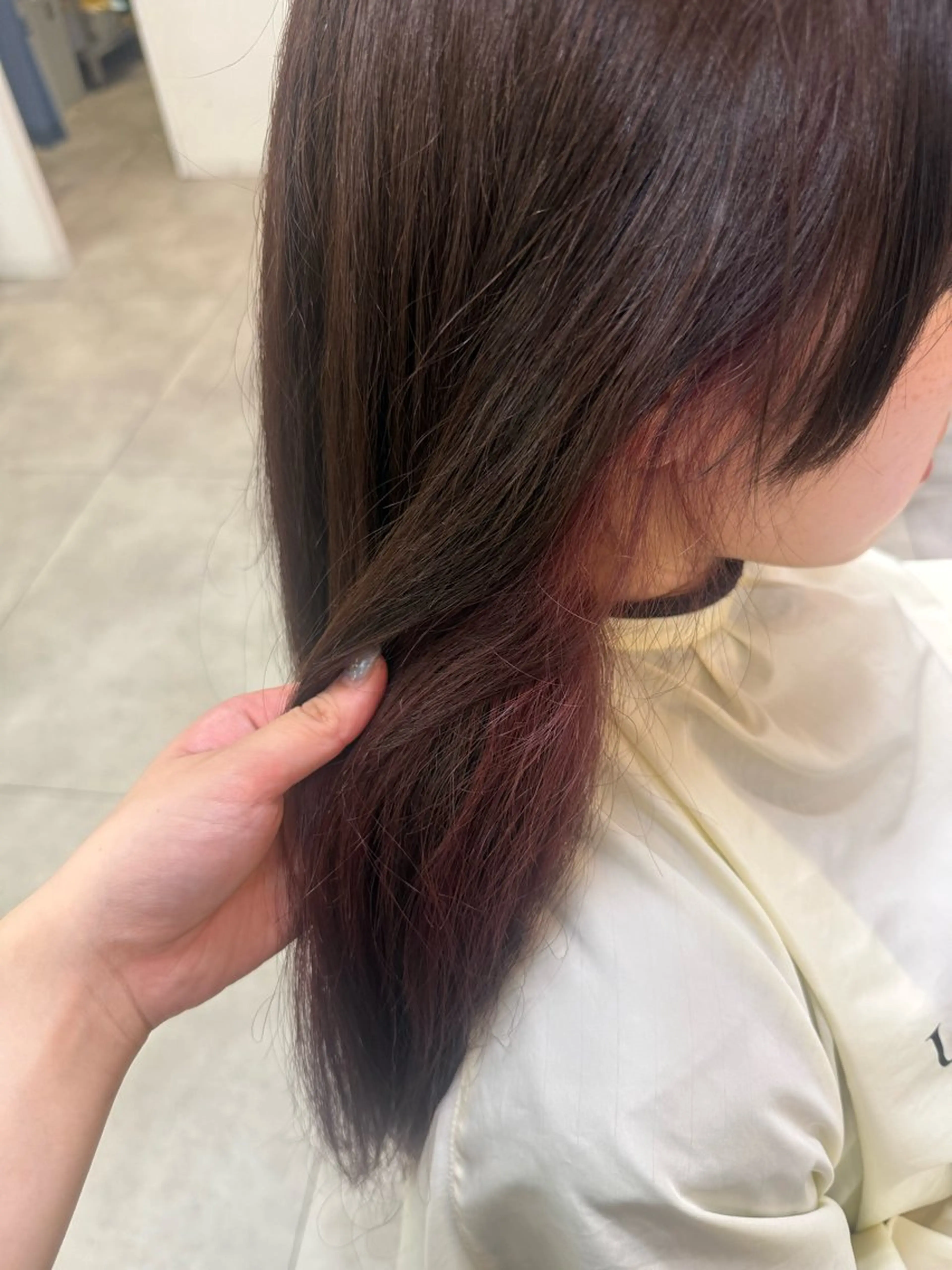 ロング カラー ブラウンカラー ピンクカラー メンズカットモデル /金川なづなのヘアスタイル