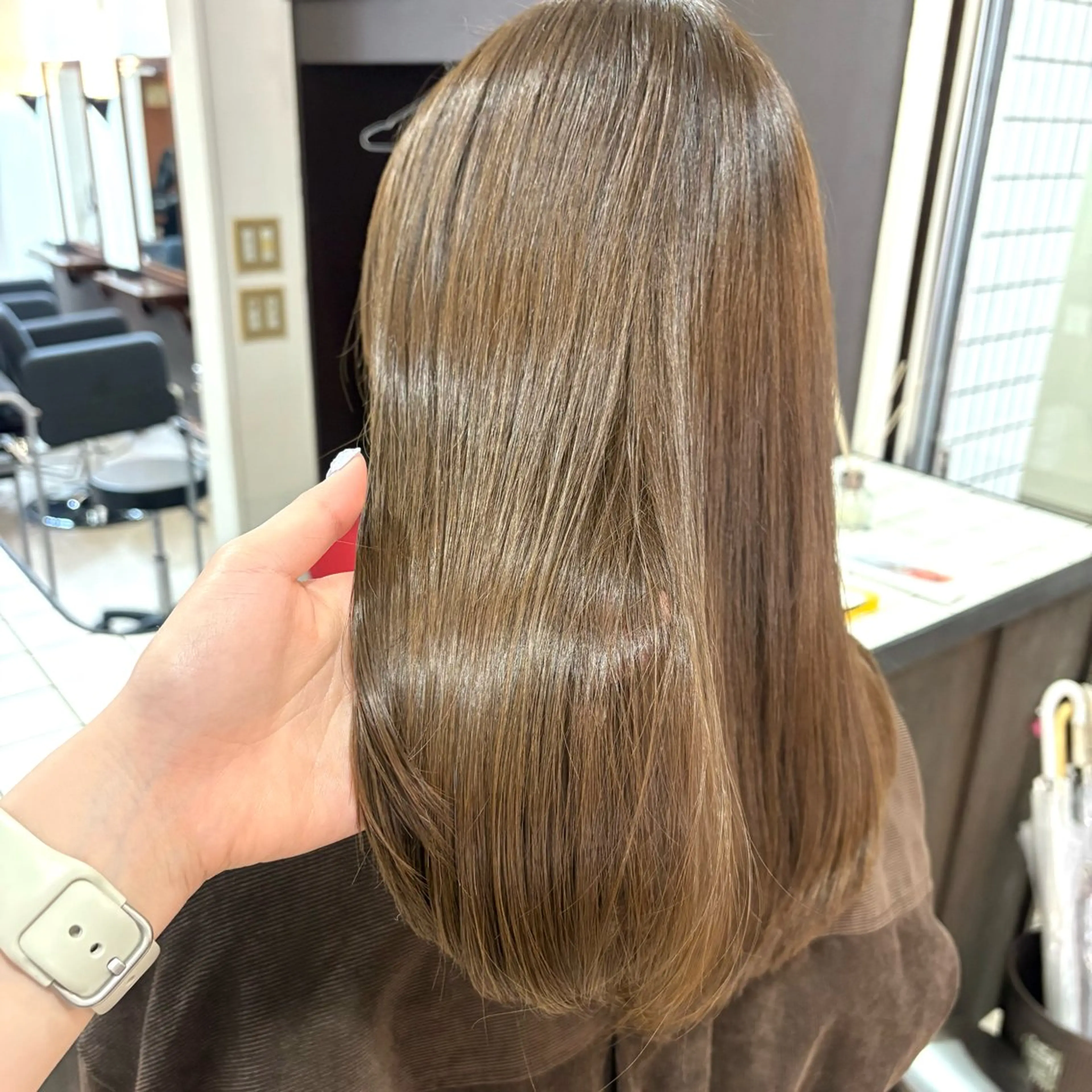 ミディアム カラー ブリーチ 透明感カラー ダブルカラー ブリーチなしカラー オレンジ ヘアカラー SHICUNE /ミホのヘアスタイル