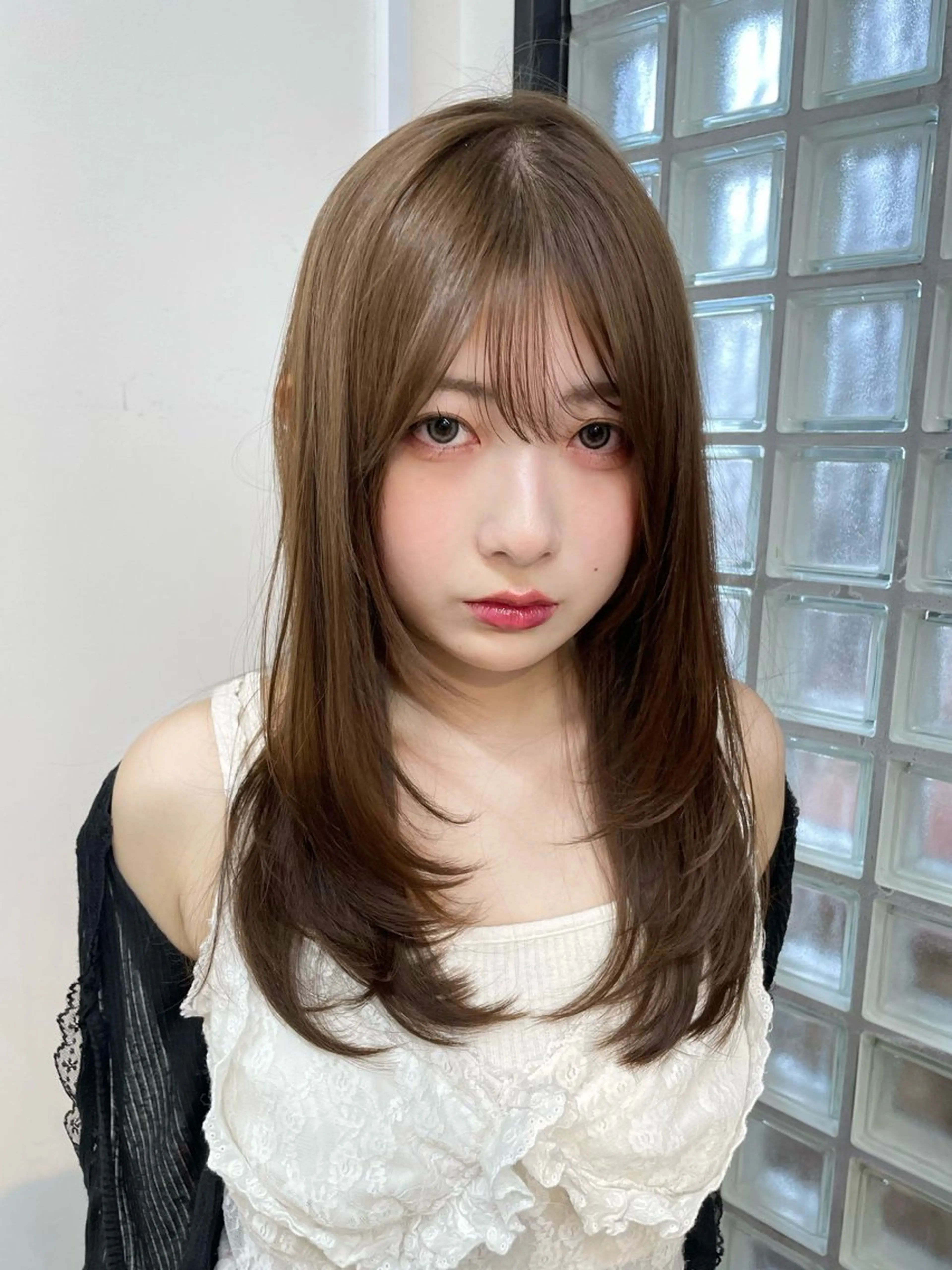 セミロング カット ヘアカラー トリートメント 🍑暖色／レイヤー／ 真希🎀のヘアスタイル