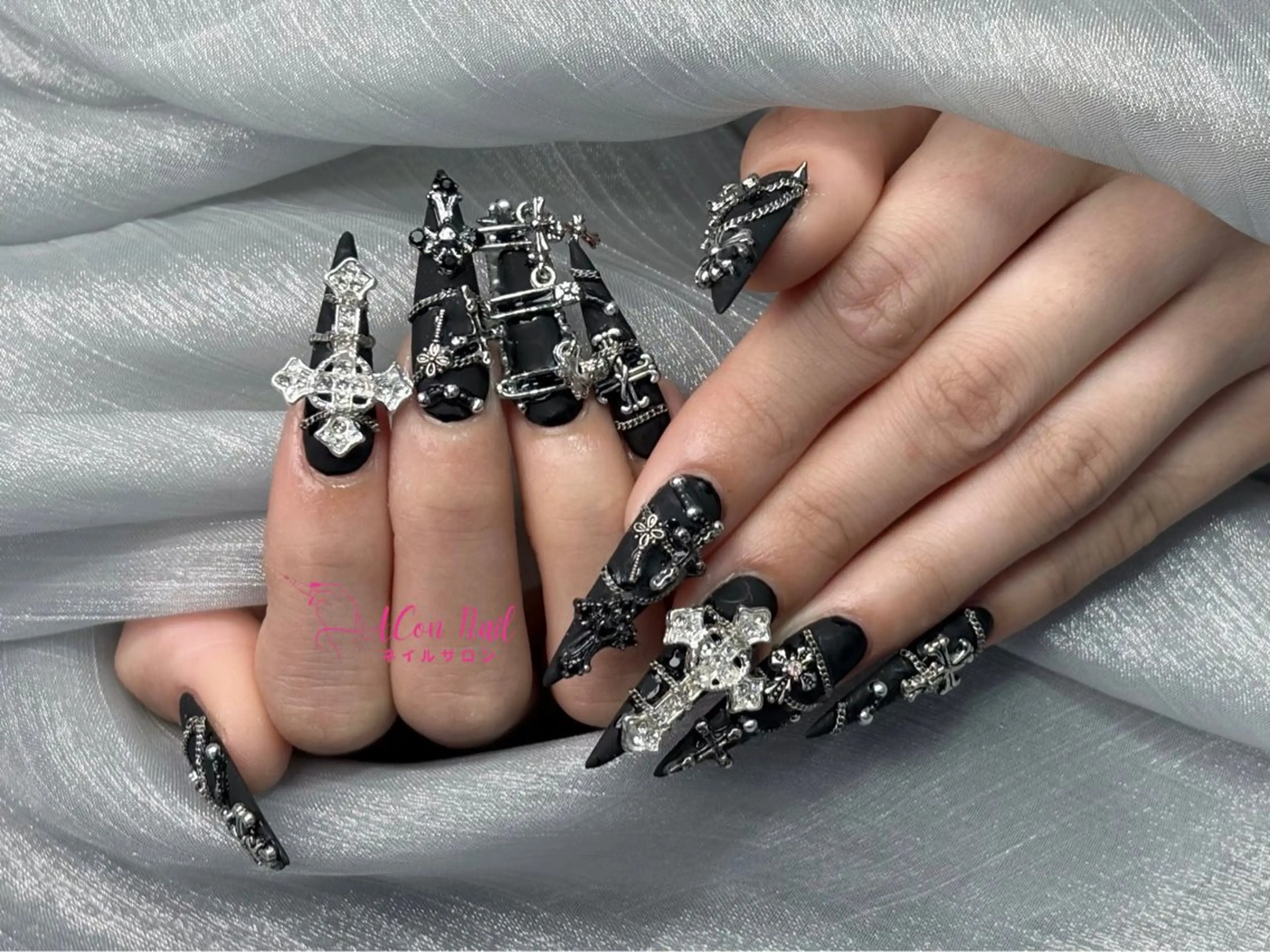 ネイル 桜ネイル 長さ出し フラワーネイル フレンチネイル ジェルネイル ハンドネイル ACon NailSalonのネイルデザイン