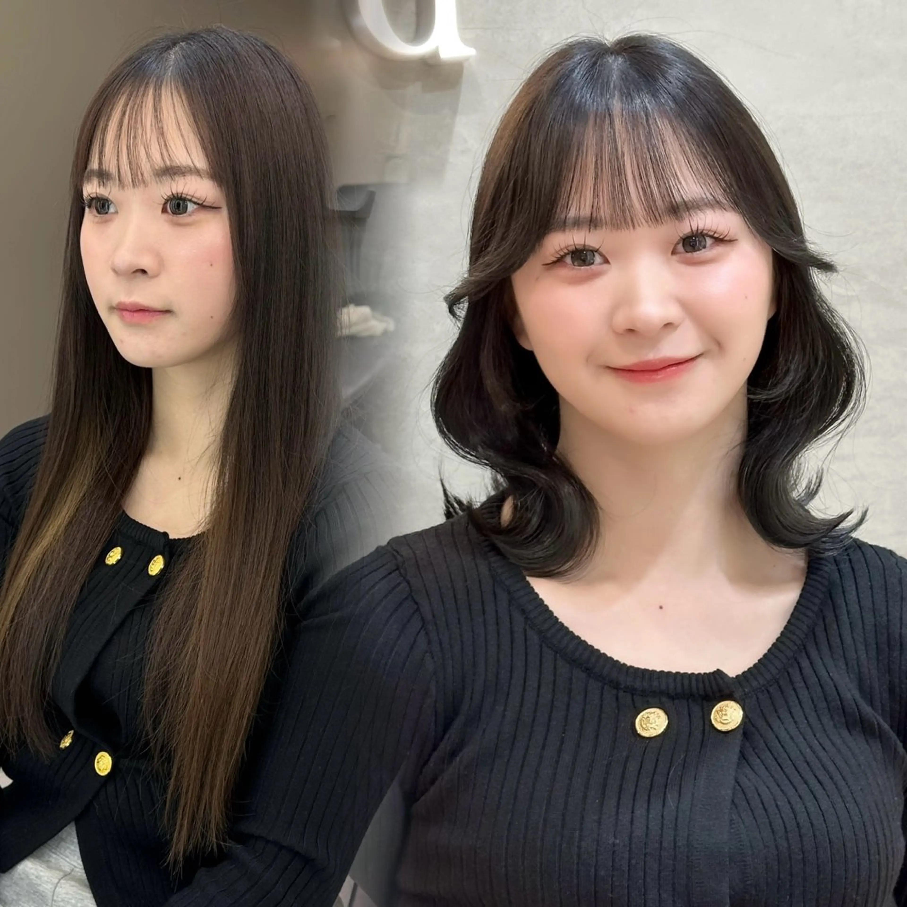 ミディアム カット ヘアカラー トリートメント 縮毛矯正/韓国ヘア /レイヤー🎀ミズキのヘアスタイル