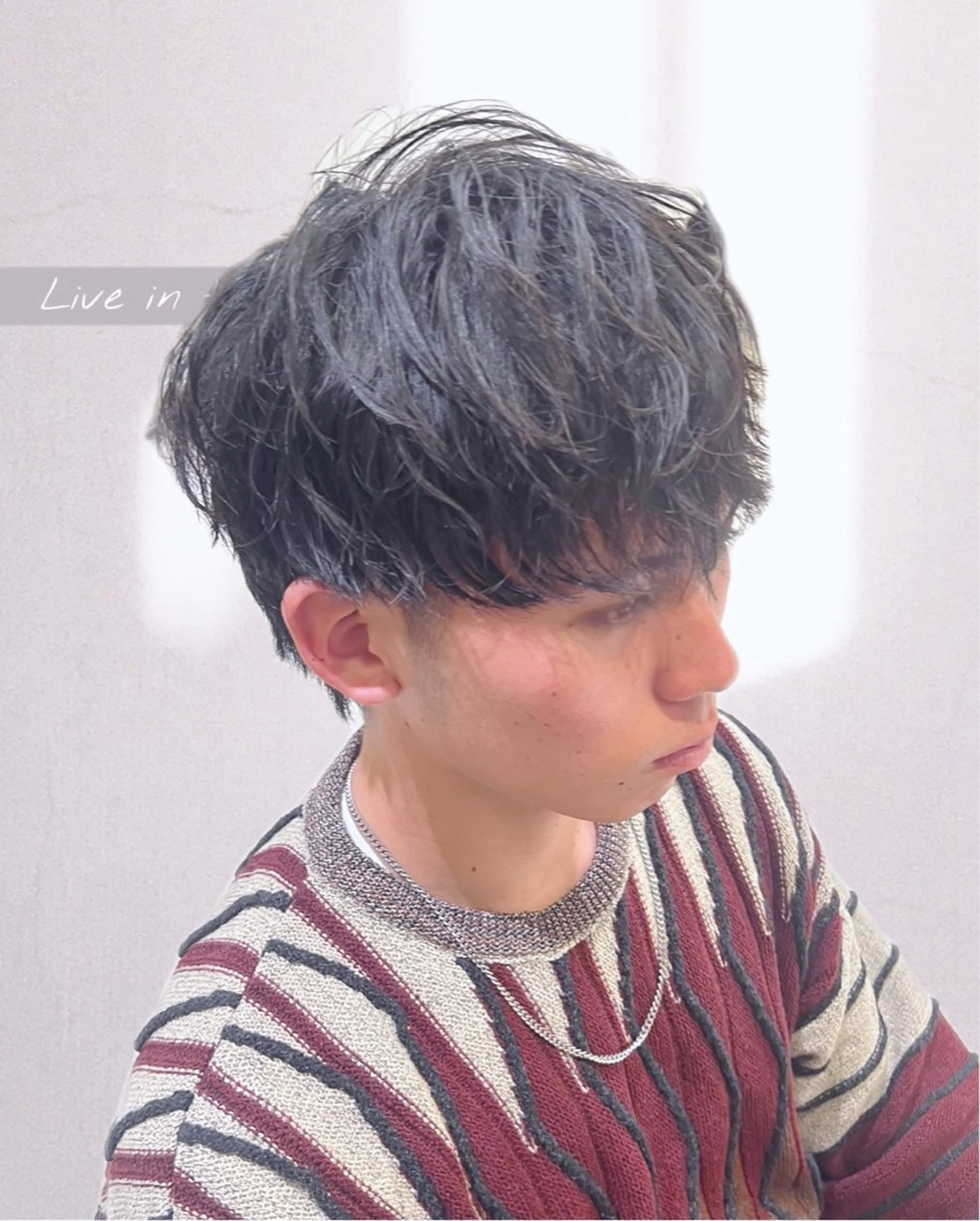 ショート パーマ メンズ センターパート マッシュ メンズパーマ 小顔カット カット パーマ メンズパーマ 特化/京橋/栗野のヘアスタイル