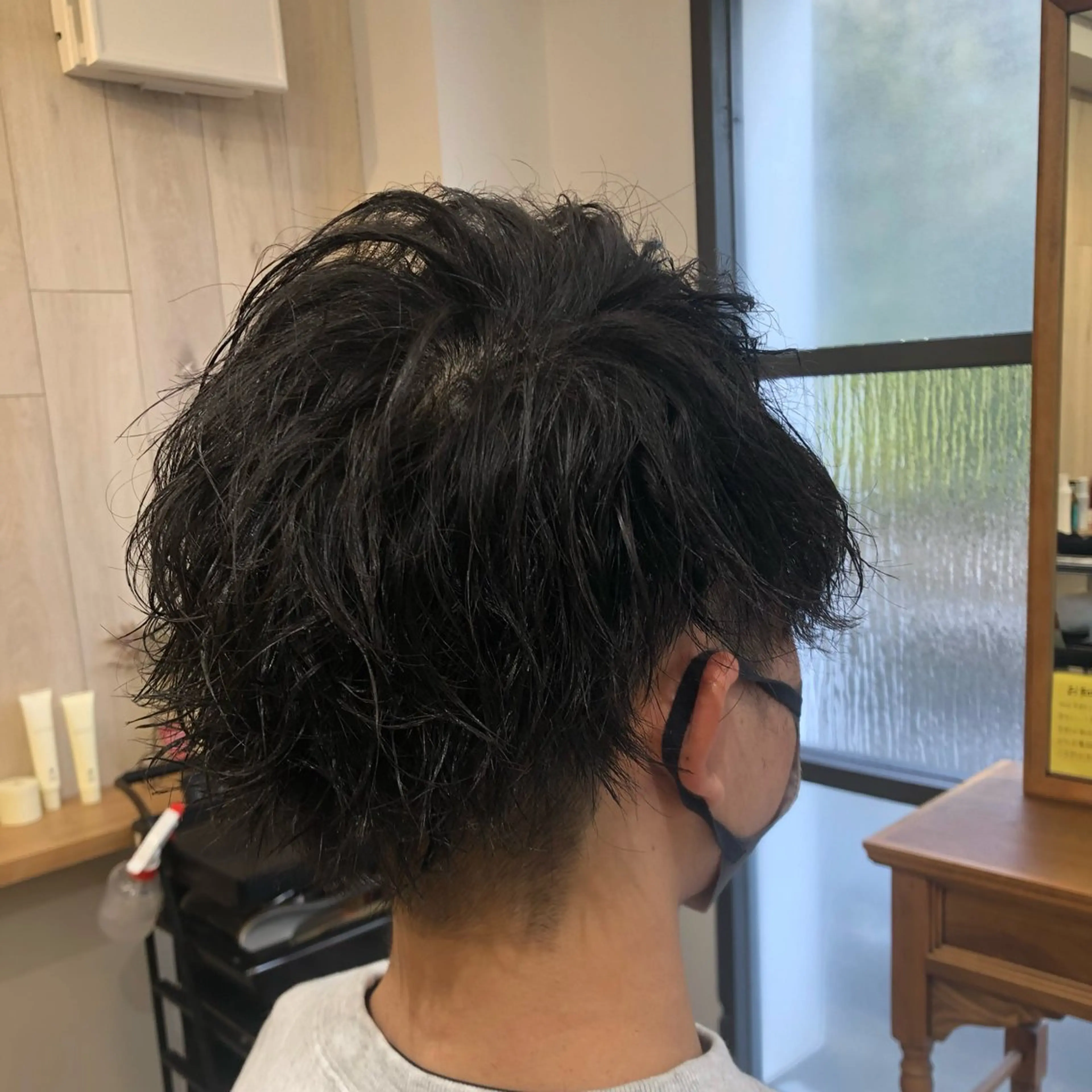 ミディアム パーマ メンズ 西山 良波のヘアスタイル