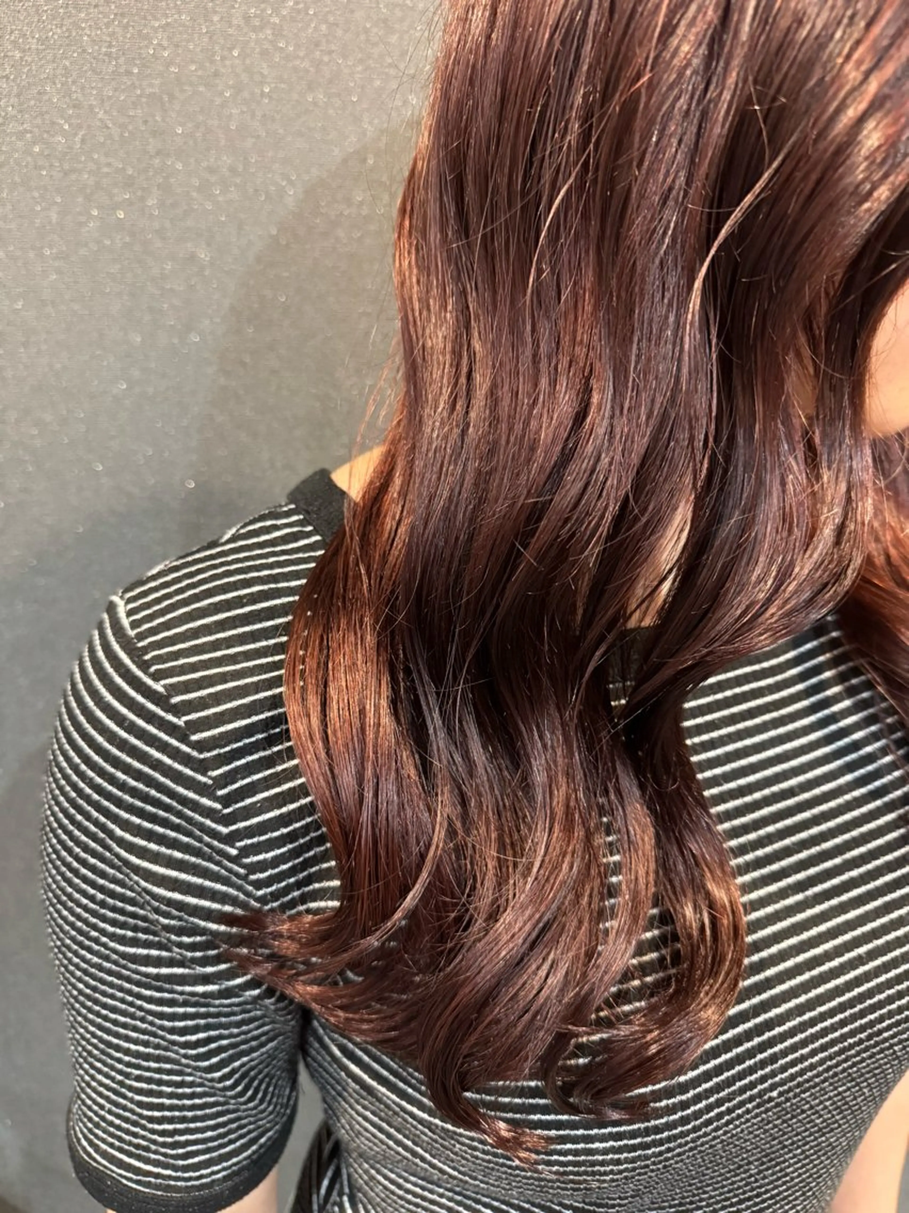 セミロング カラー ブラウンカラー ダブルカラー ピンクカラー ピンクブラウン ヘアカラー ワタナベ テルマサのヘアスタイル