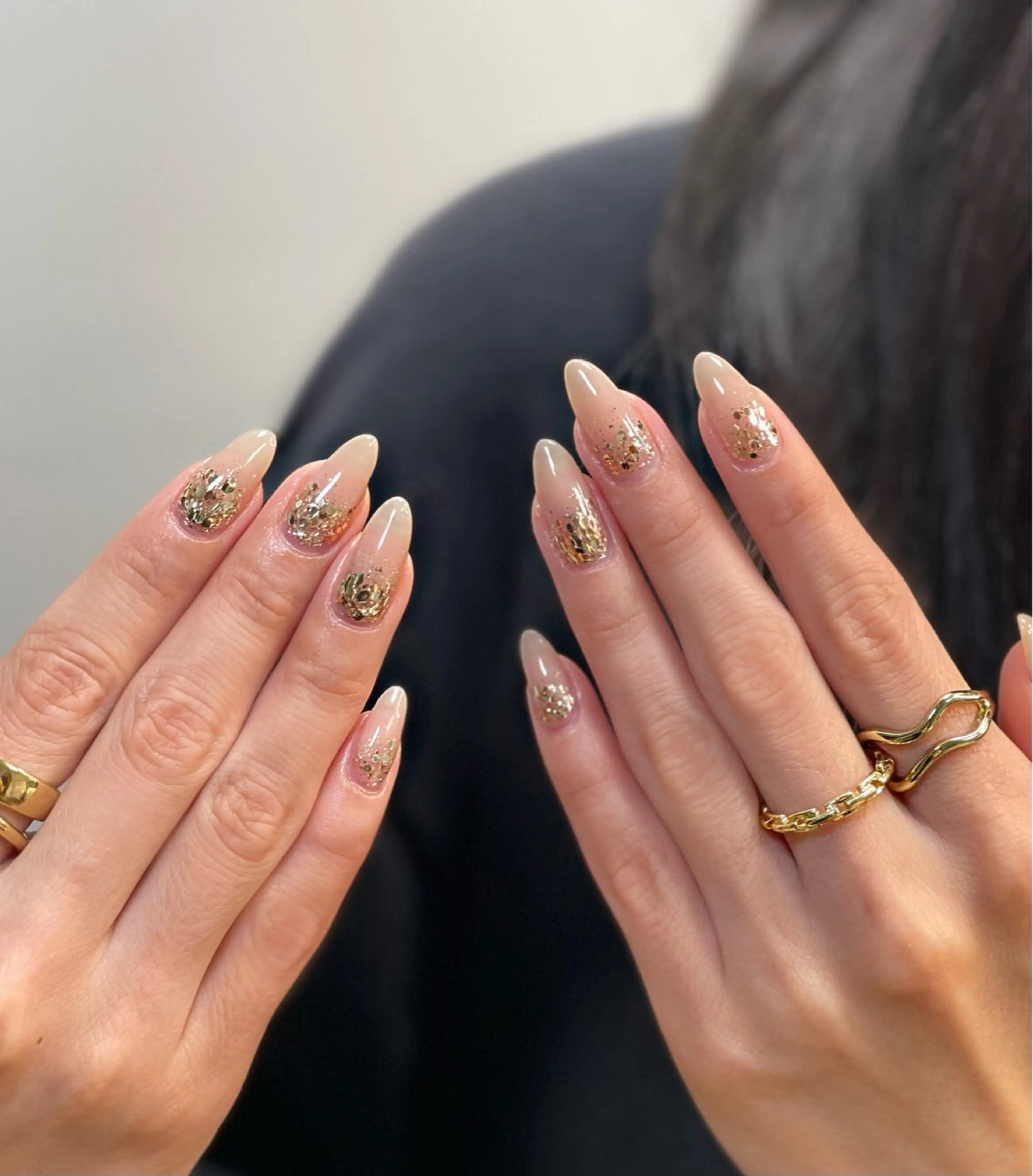 ミディアム ハンドネイル めぐみのネイルサロン スタッフ練習のネイルデザイン