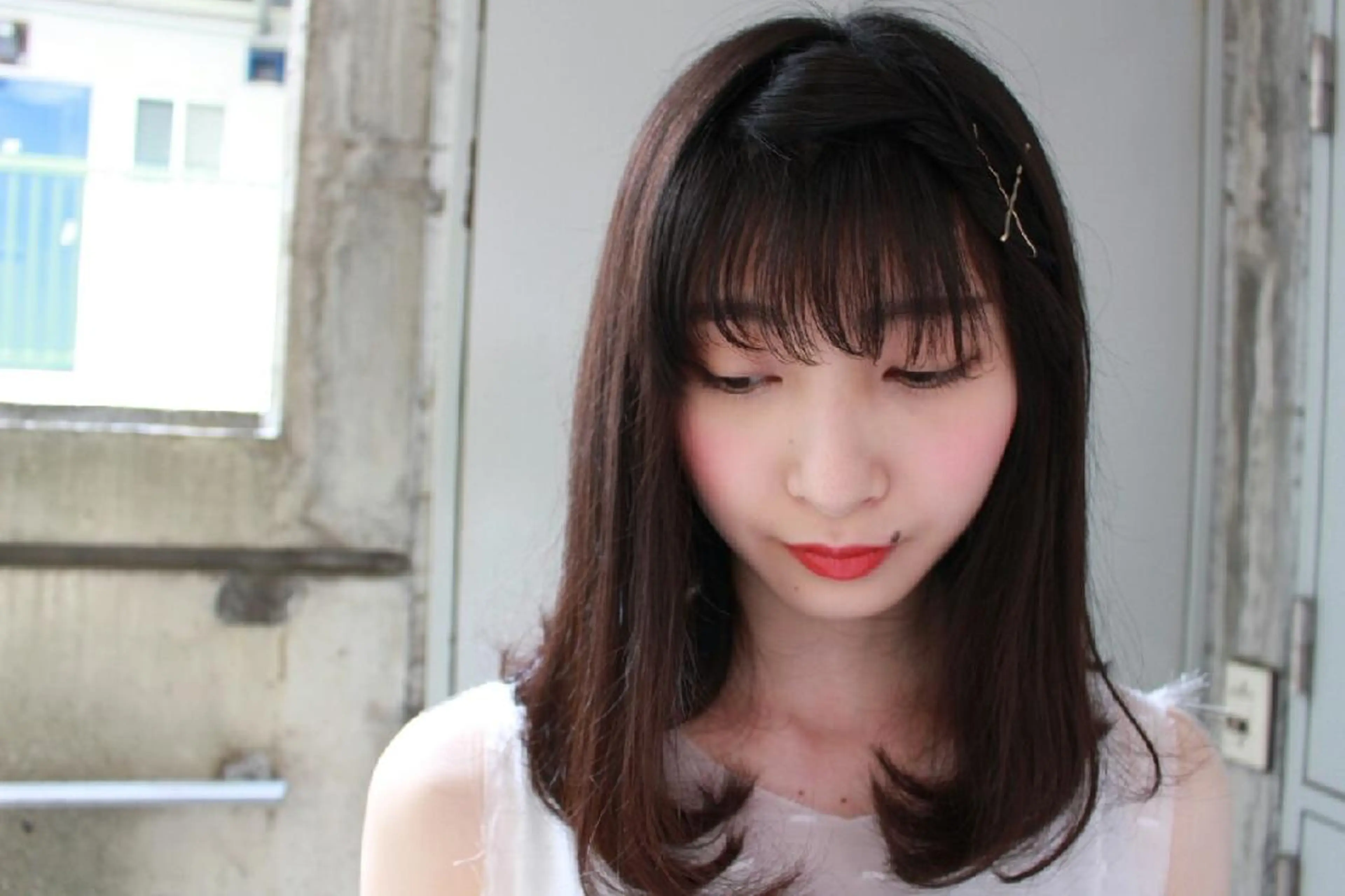 ミディアム シースルーバング 遠藤 拓馬のヘアスタイル