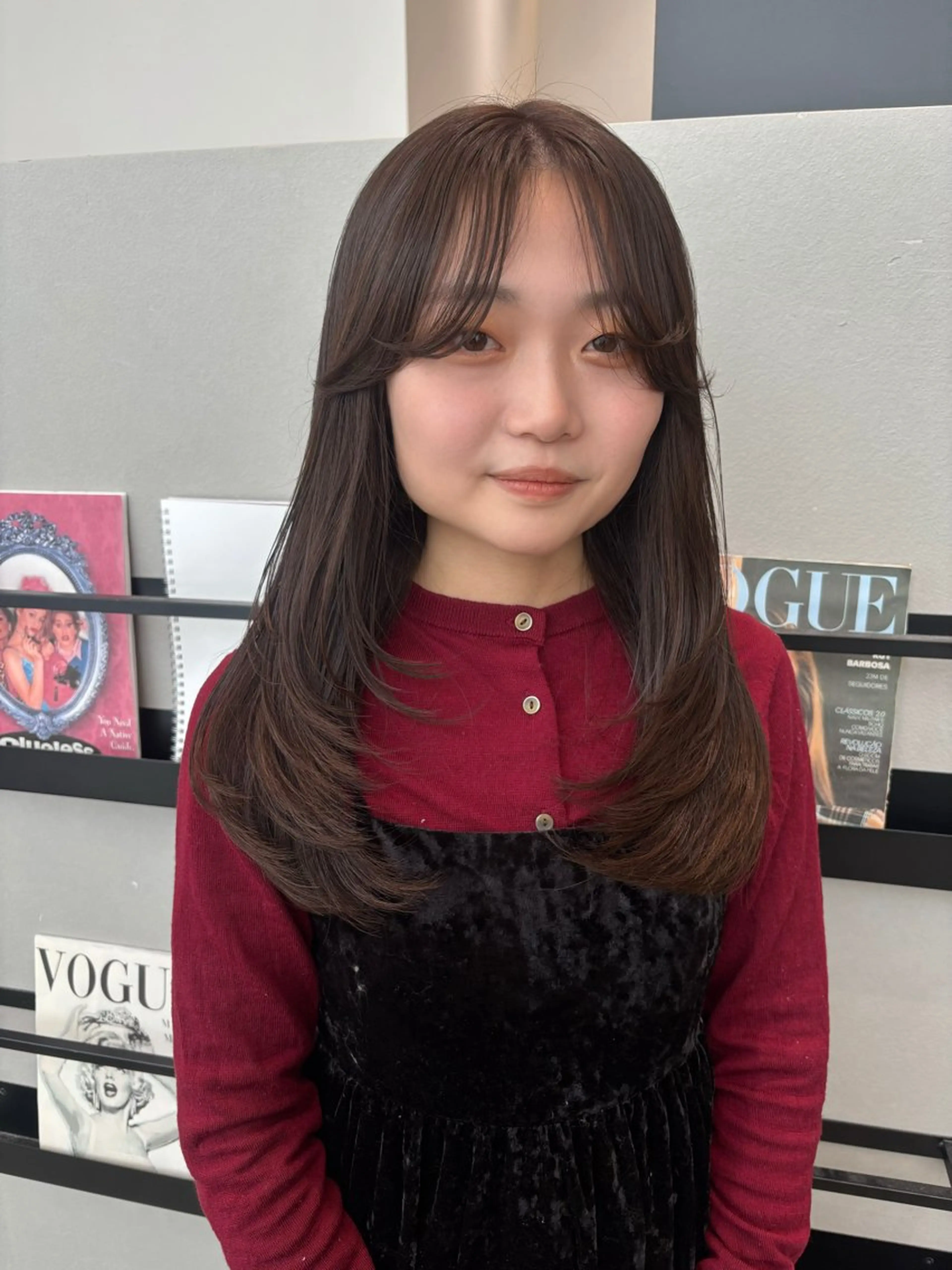 セミロング カラー ブラウンカラー ハイレイヤー レイヤーカット カット ヘアカラー 透明感カラー/ レイヤーkotonoのヘアスタイル