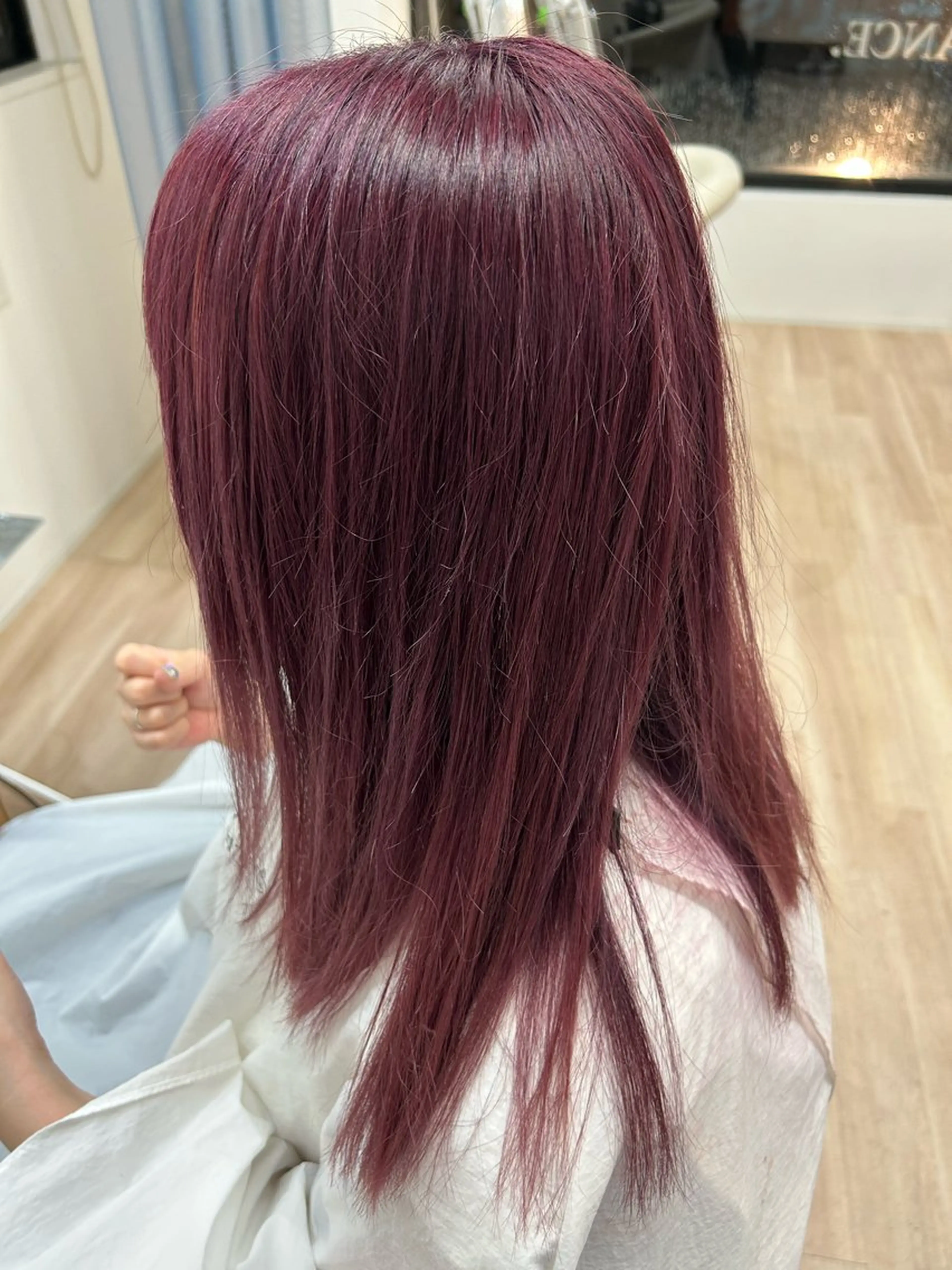 ミディアム カラー ブリーチ ピンクカラー 髪質改善/ショート ボブ/chere狭山のヘアスタイル