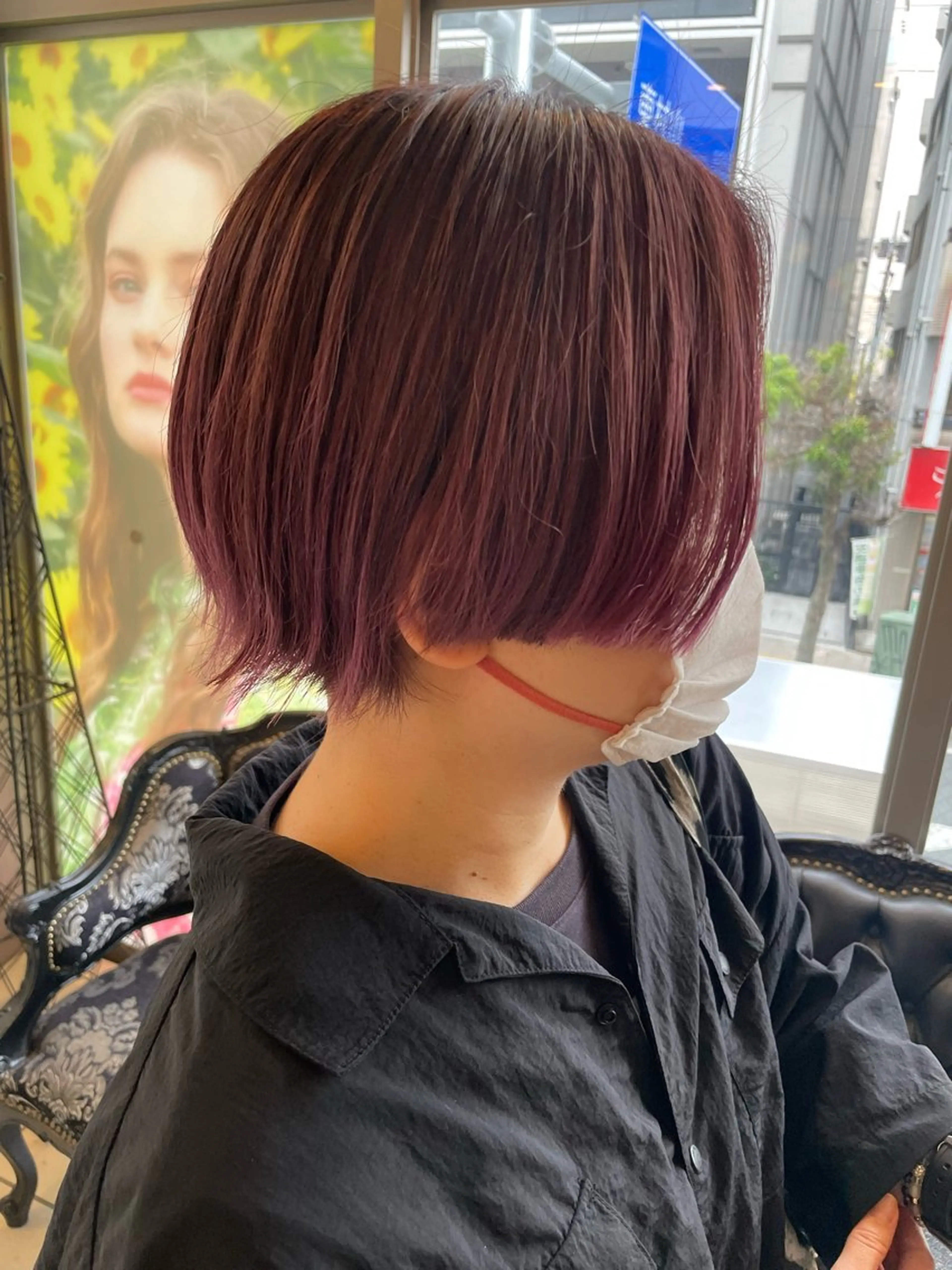 ショート カラー ハイライトカラー ピンクカラー ハイライト 透け感/くびれヘア/ レイヤー/カズキ🍭のヘアスタイル