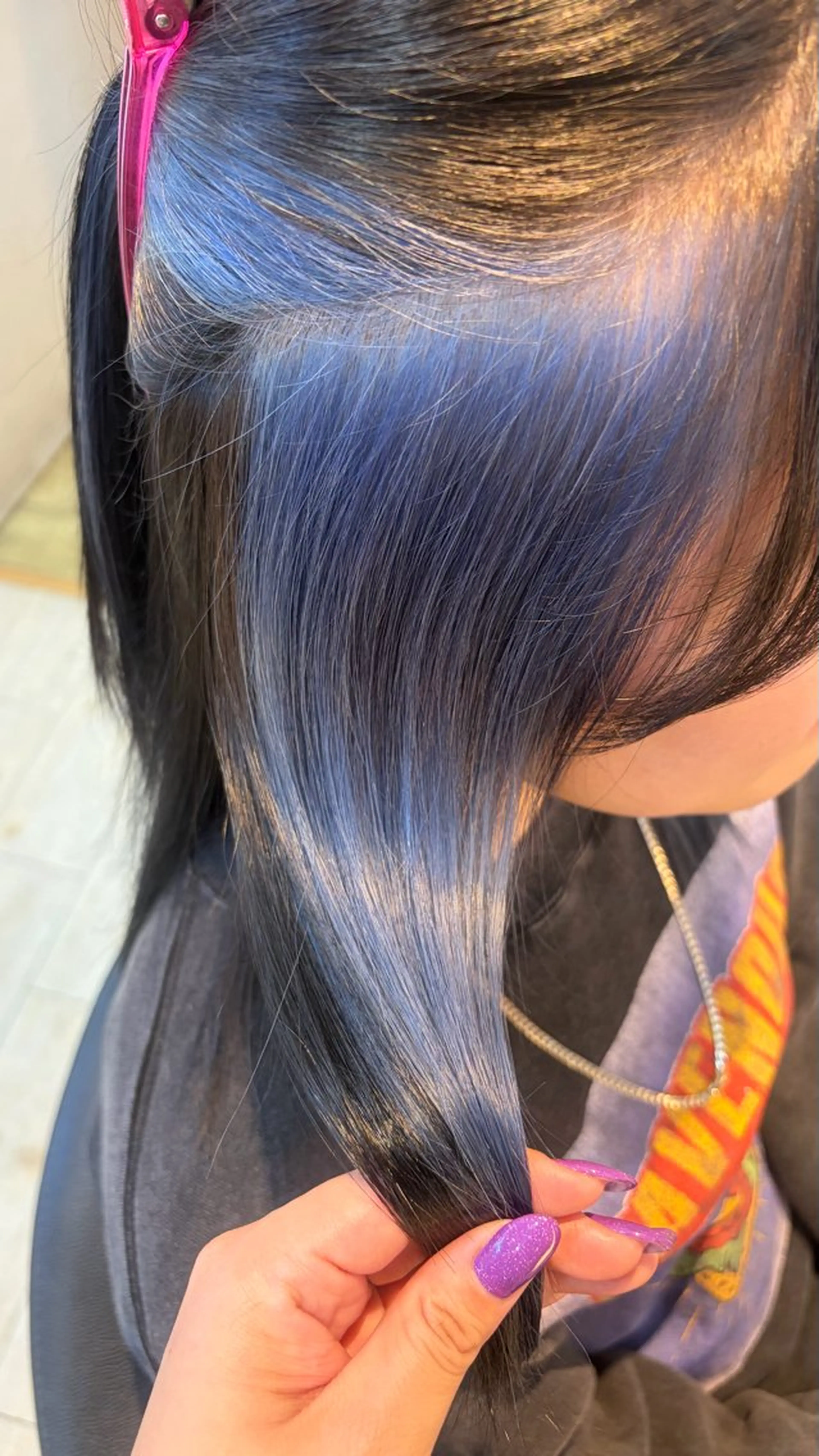 セミロング カラー ヘアカラー トリートメント ブリーチ/髪質改善/ ハイトーン/暖色のヘアスタイル