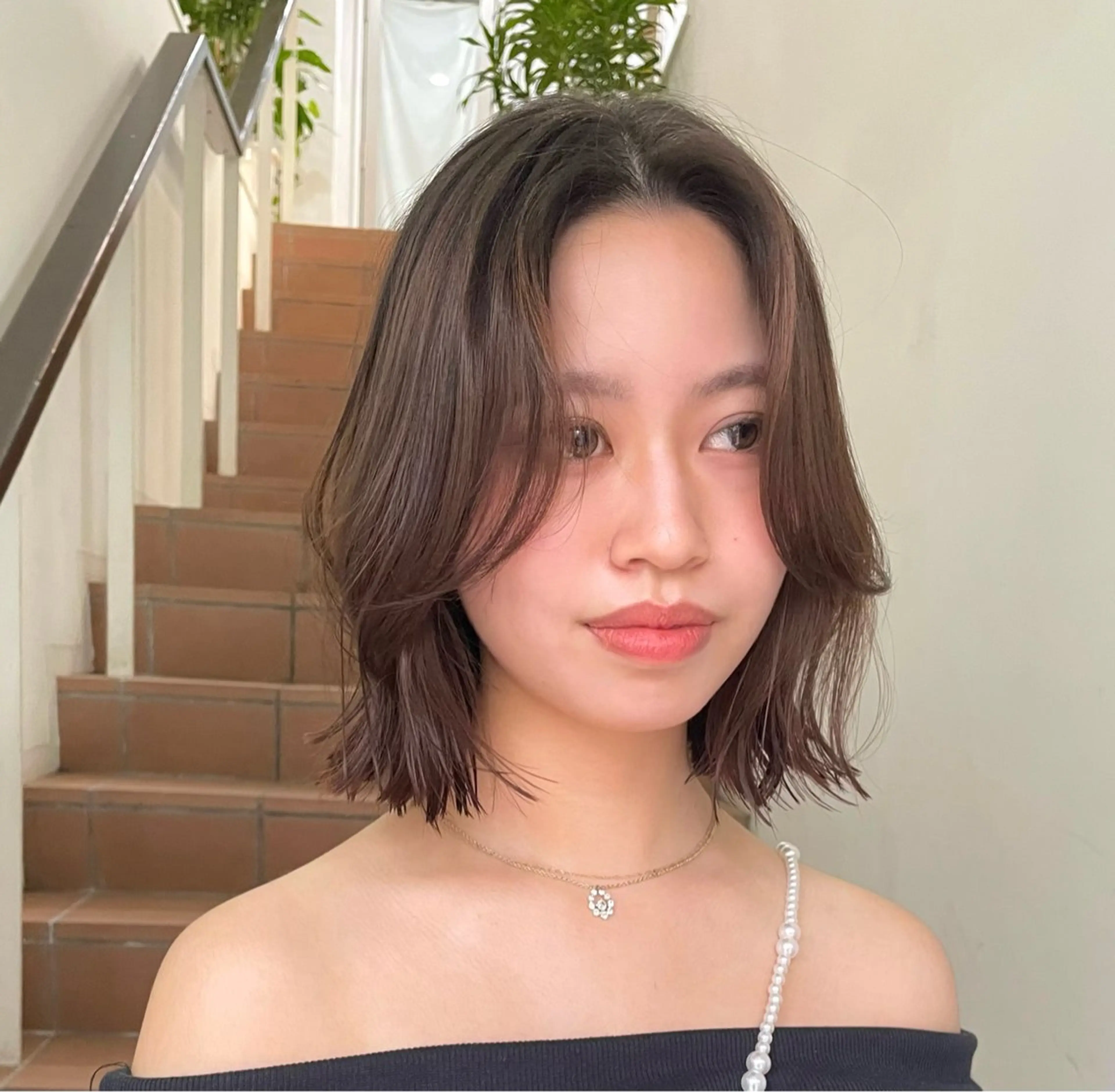 ミディアム ヘアカラー ヘーゼルブラウン ゆりのヘアスタイル