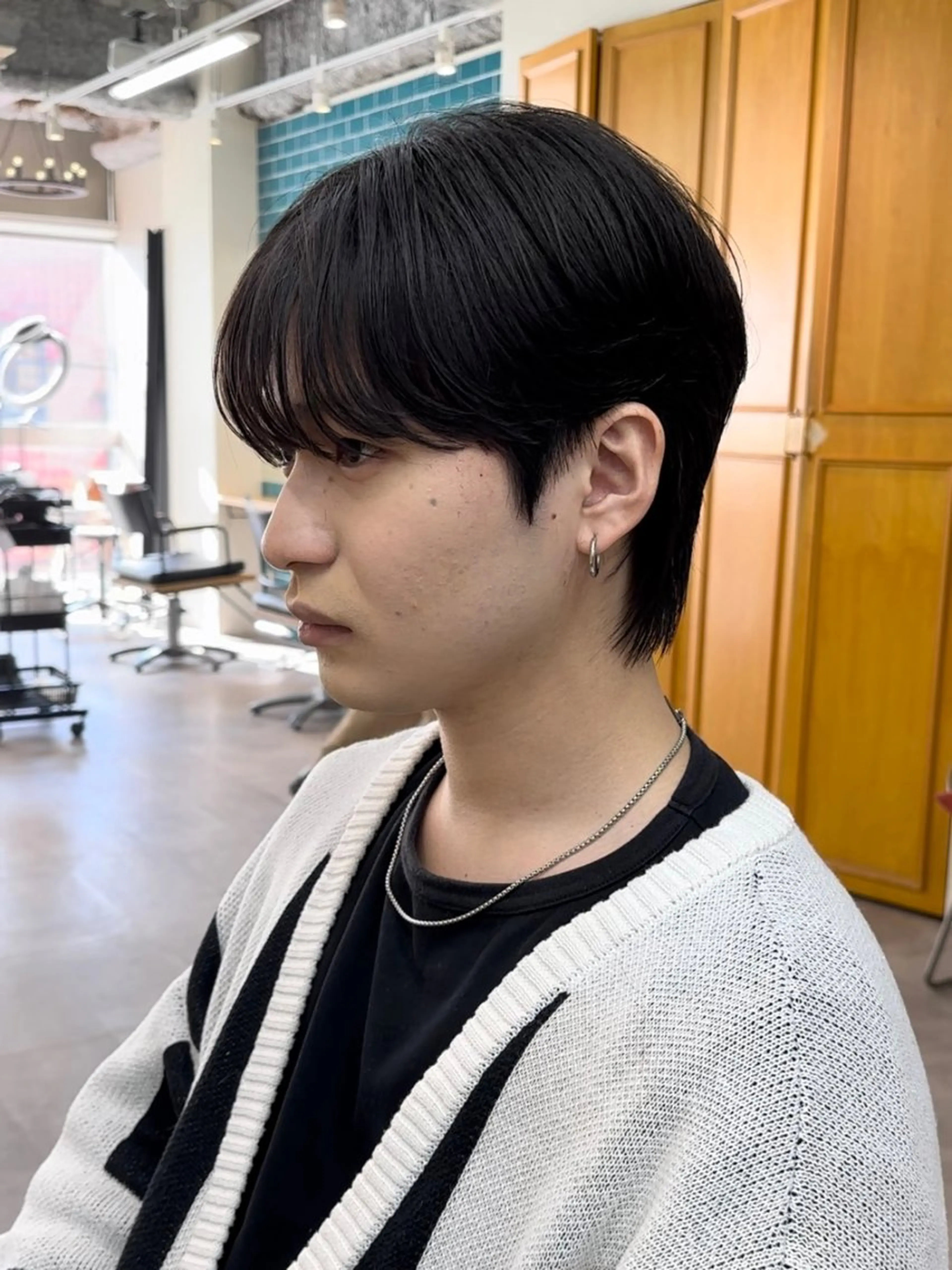 ショート メンズ メンズ韓国風 メンズウルフカット 韓国風ヘア ウルフカット カット トリートメント JINKIメンズ特化 メンズカットパーマのヘアスタイル