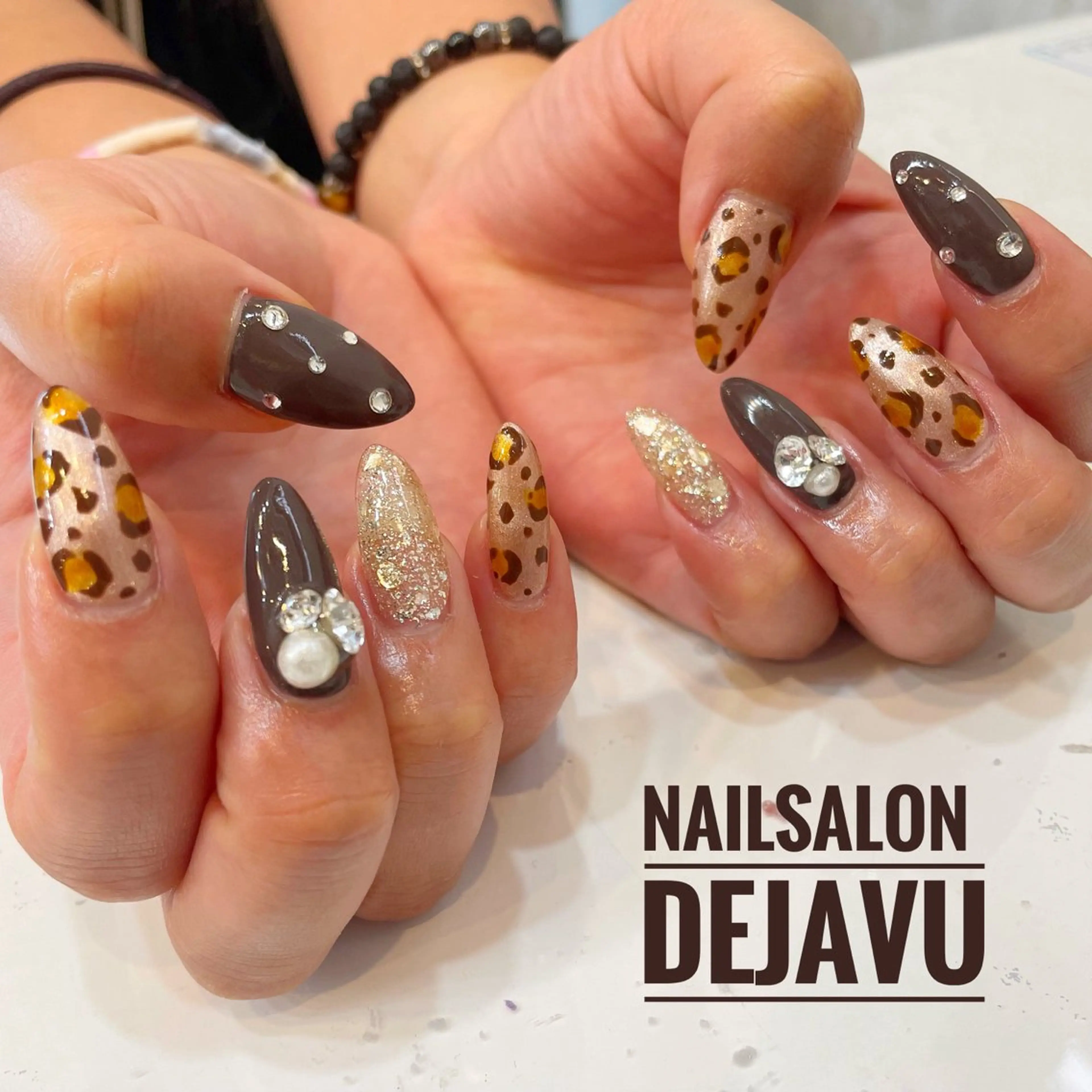 ネイル アニマル柄 持ち込み スカルプネイル ハンドネイル Nail salon Dejavu 🌿のネイルデザイン