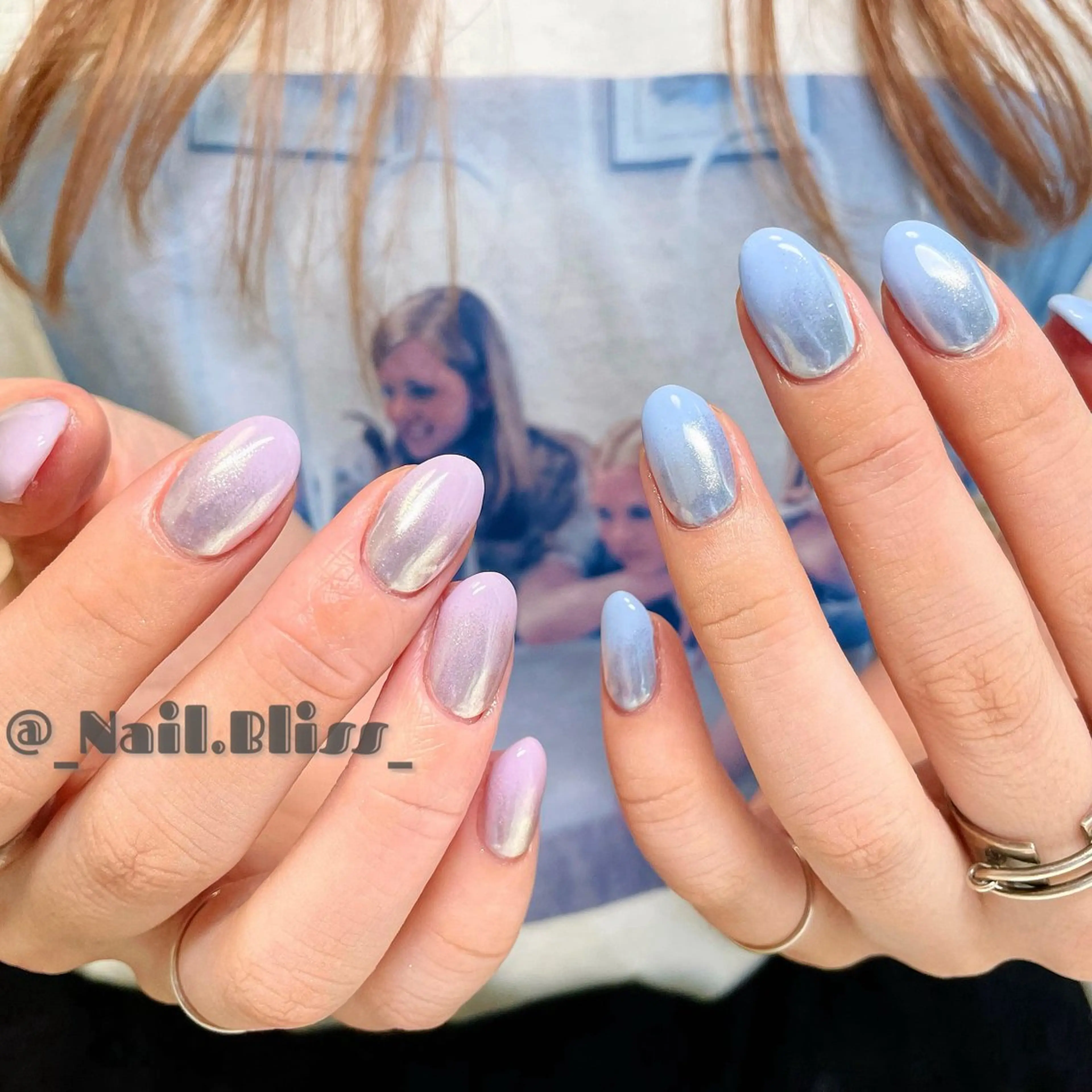 ネイル グラデーション ミラーネイル ハンドネイル NAIL BLISSのネイルデザイン