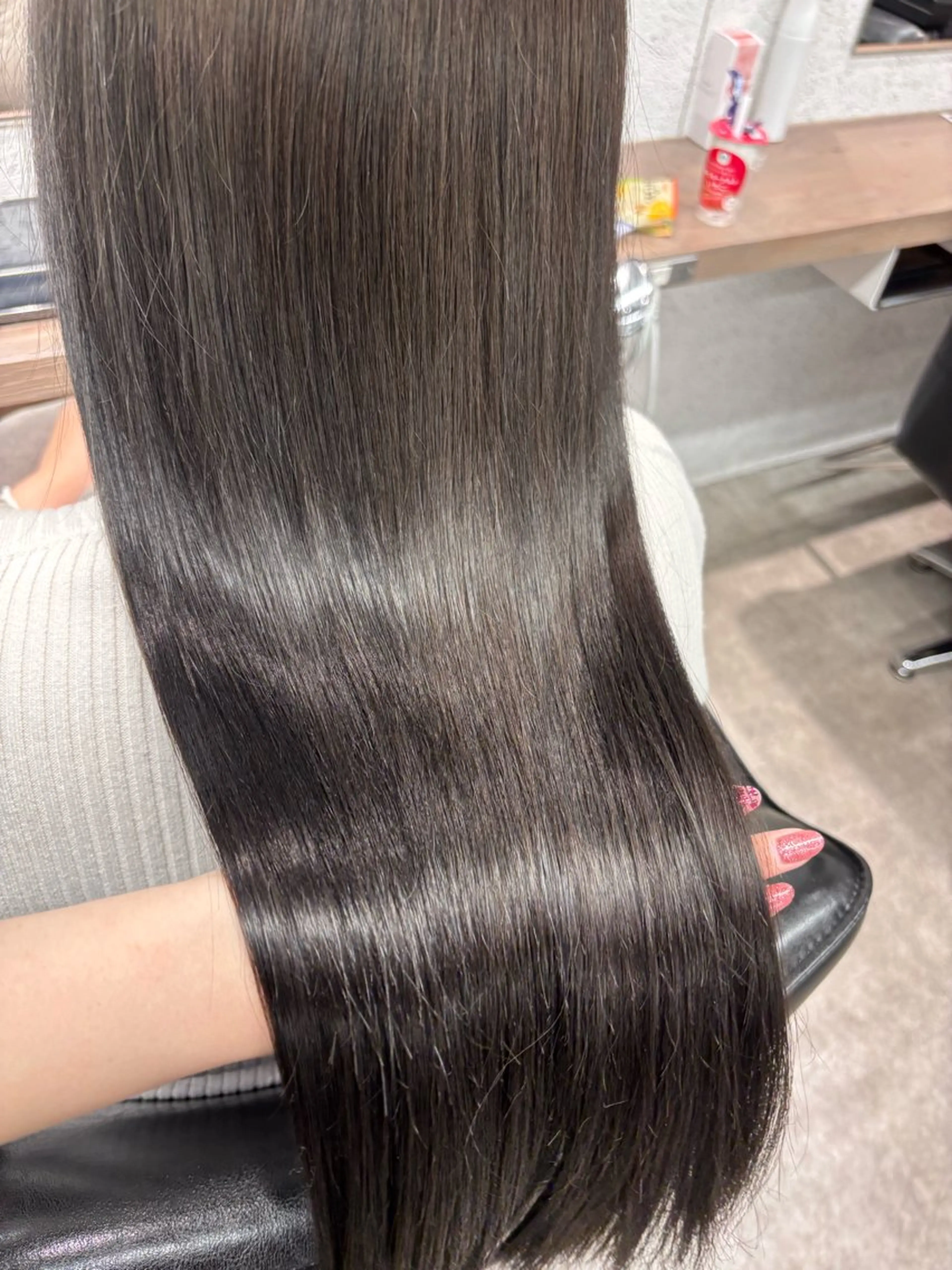 ロング カラー グレージュ ヘアカラー トリートメント ボブ/透明感カラー/ 髪質改善/🌙/ルナのヘアスタイル