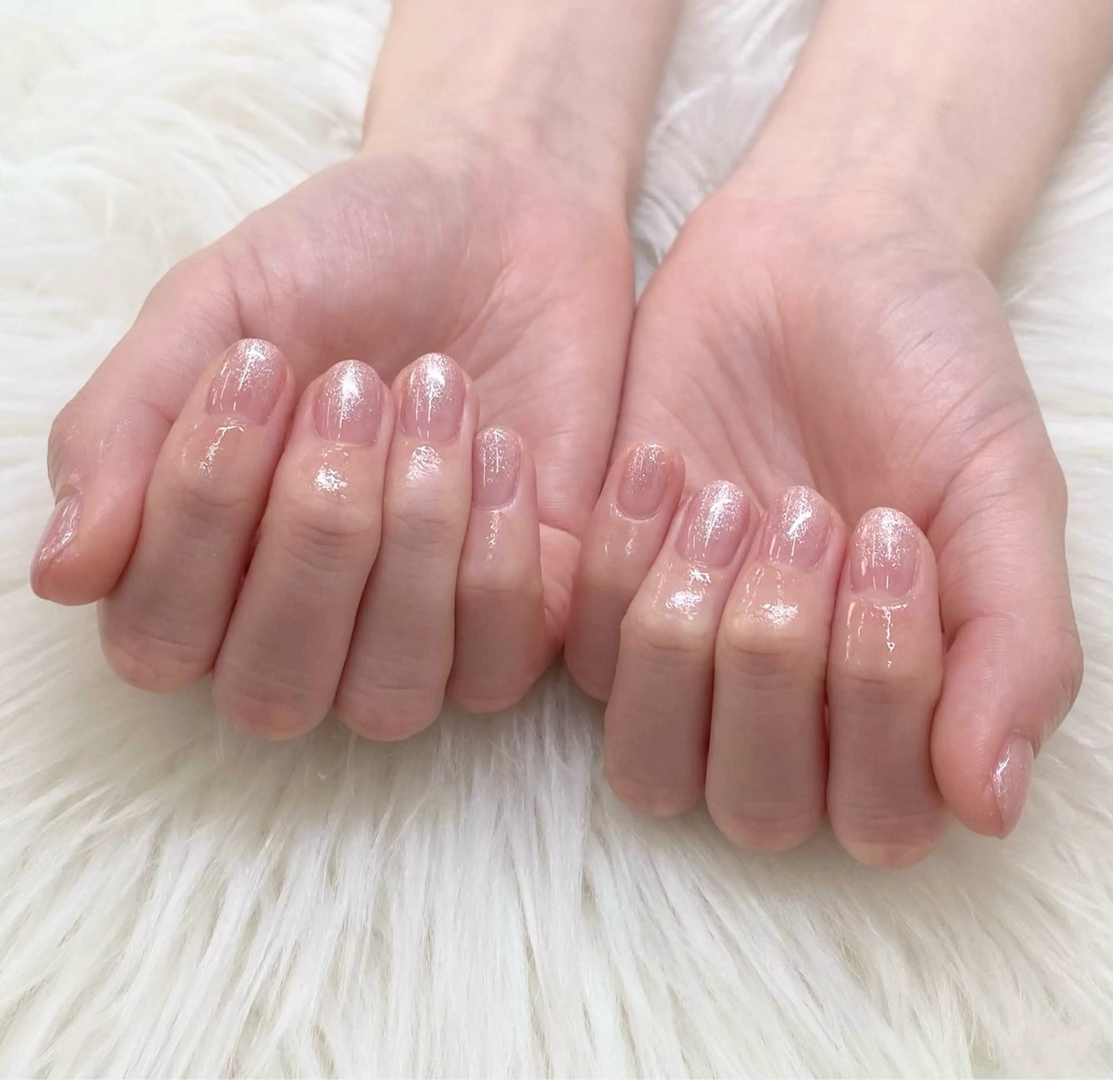 ネイル グラデーション ラメ(グリッター) ピンク ハンドネイル エリクサーネイル池袋 小川のネイルデザイン