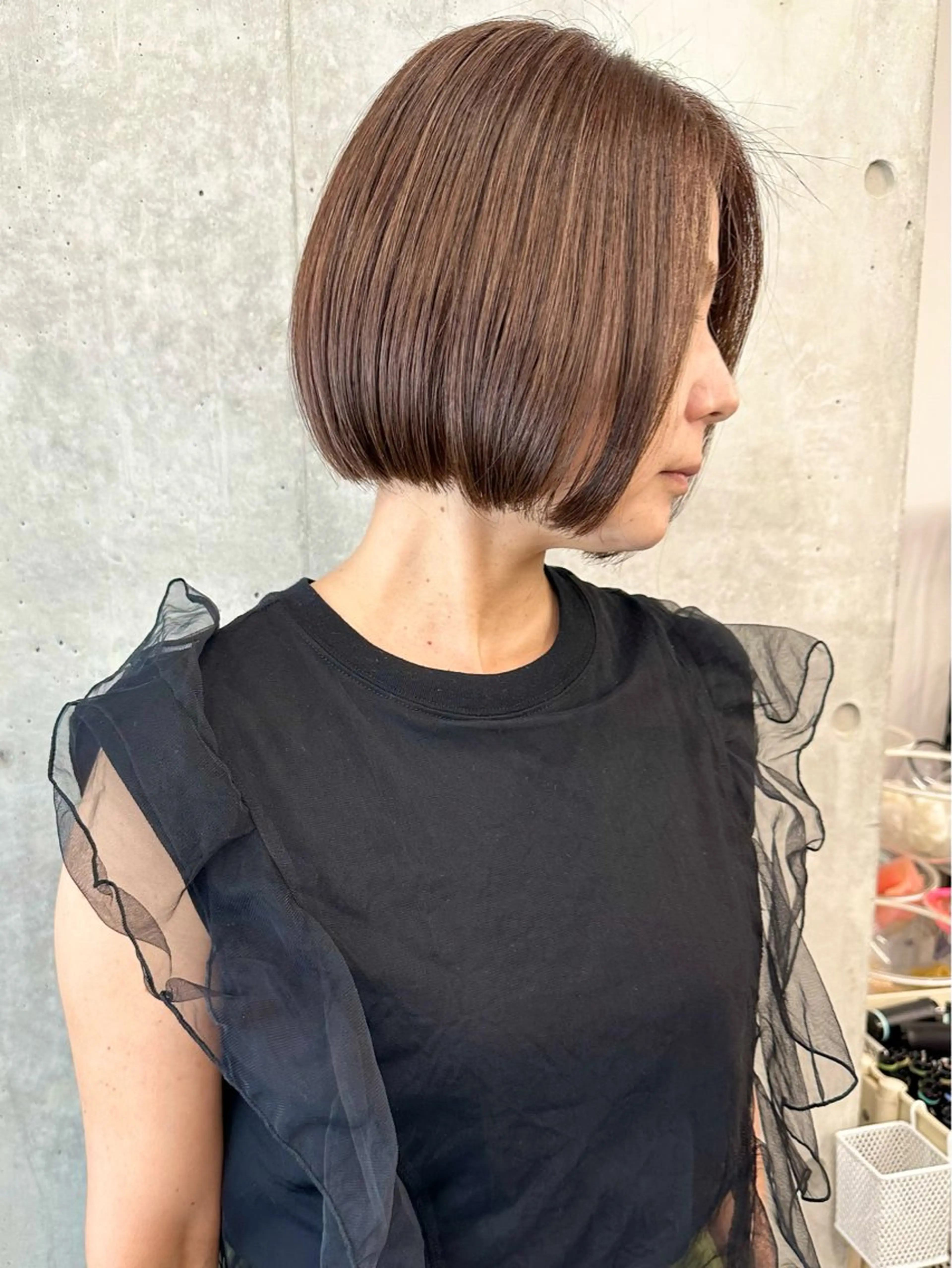 ミディアム カラー カット ヘッドスパ ボブ/ゆるふわ ボブパーマ/とういのヘアスタイル