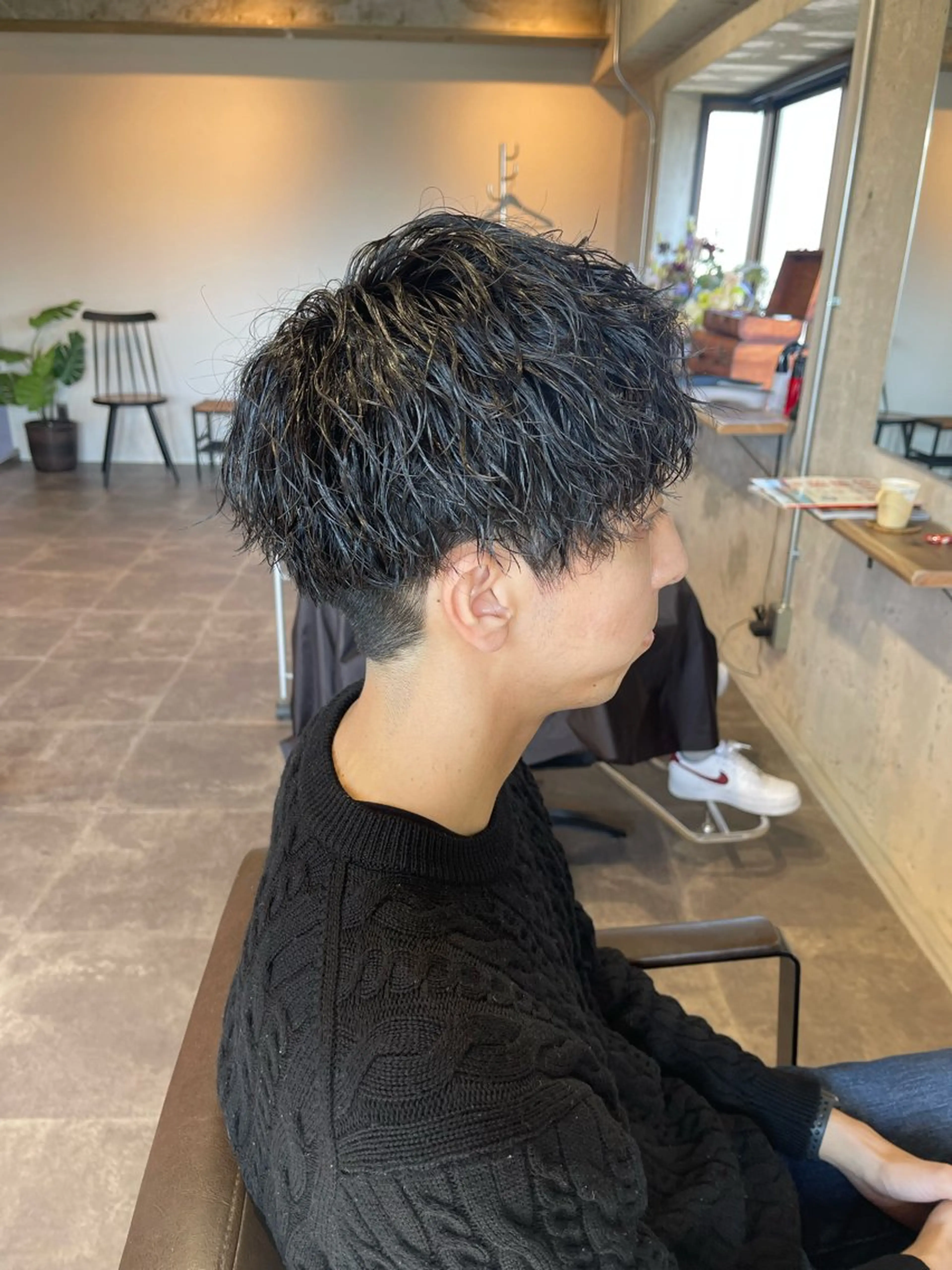 ショート パーマ メンズ 田中 識啓のヘアスタイル