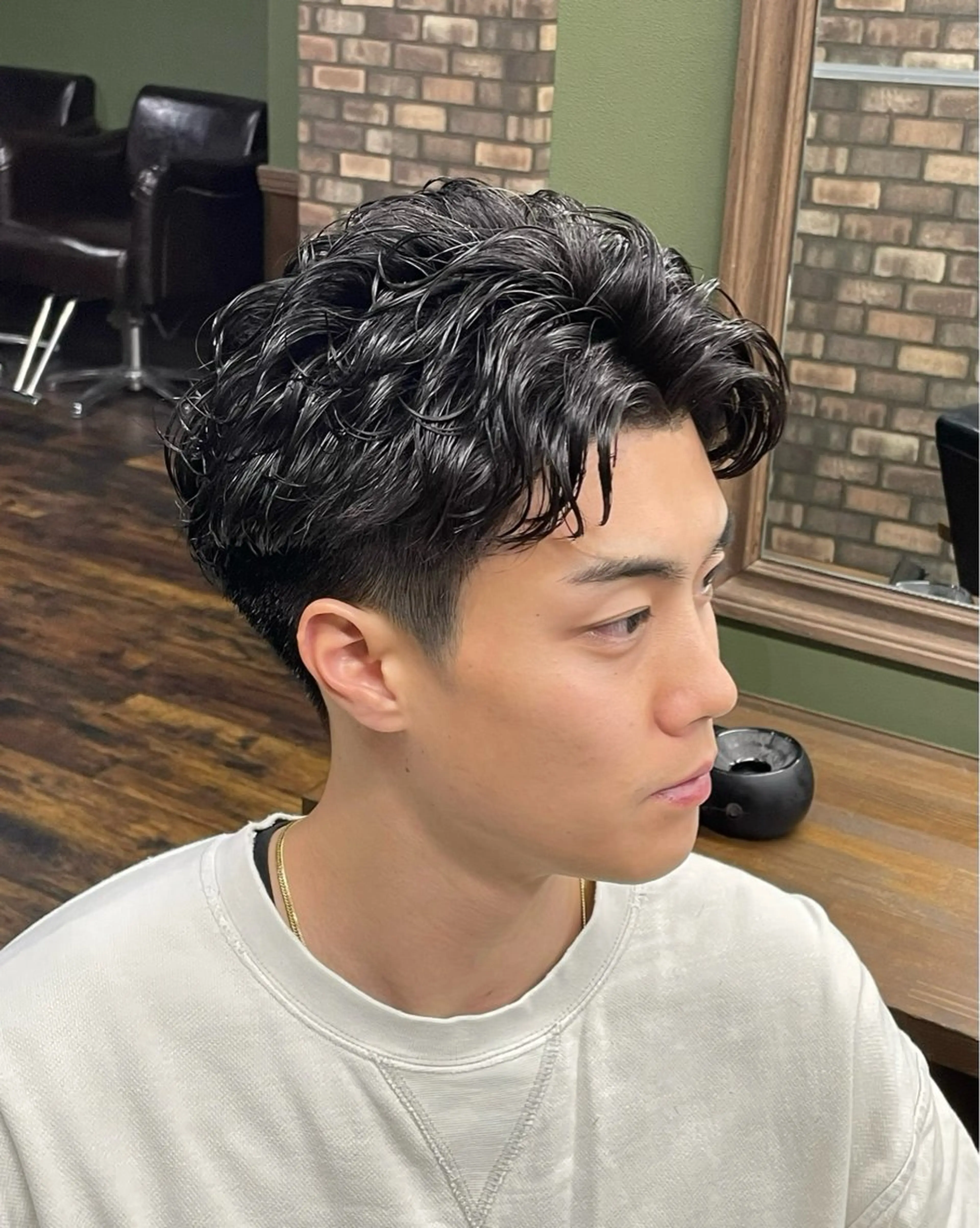 パーマ メンズ パーマ 井高 洸のヘアスタイル
