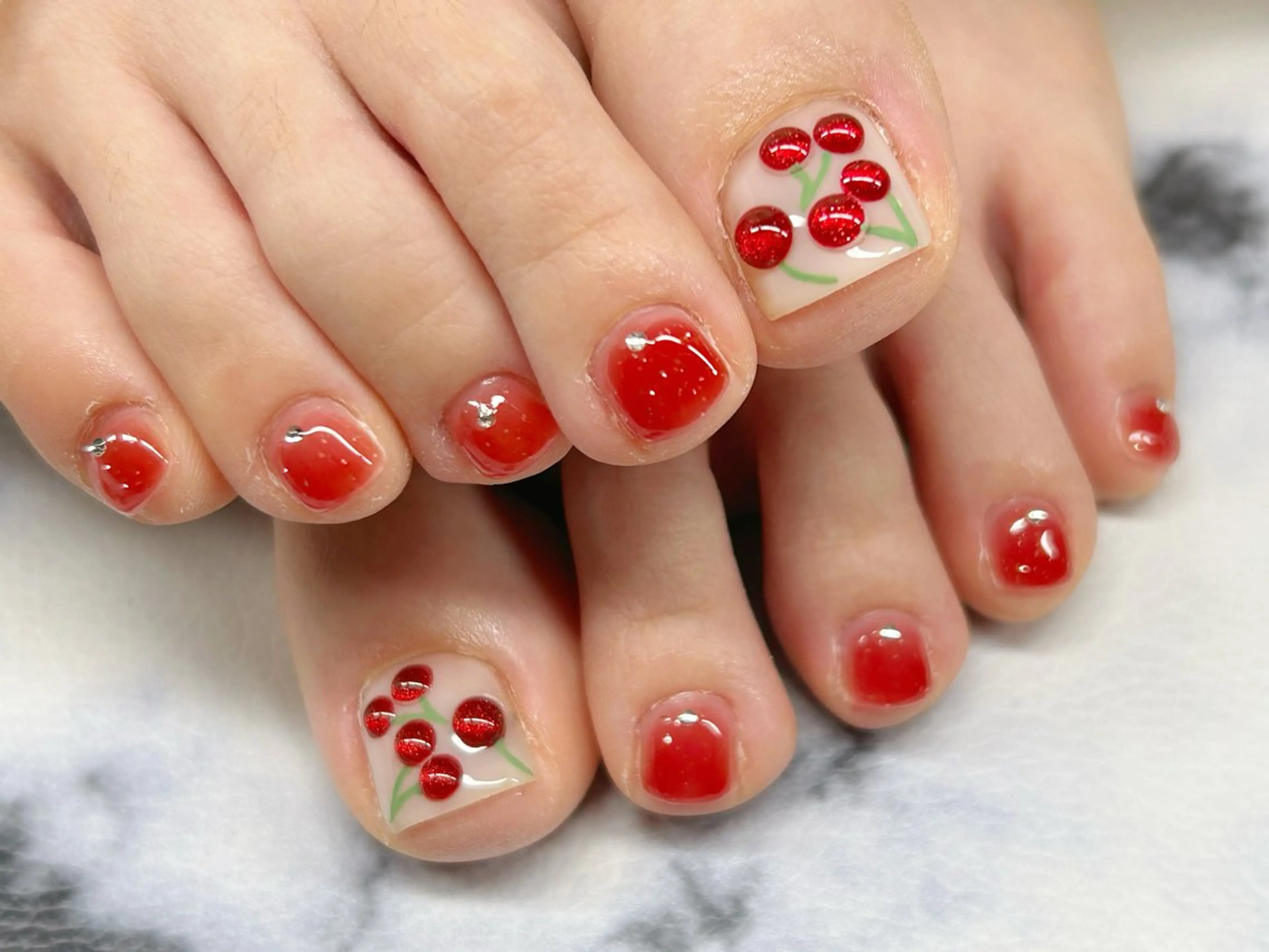 ネイル アートネイル チークネイル 成人式 入学式 長さ出し フットネイル Lino Nailのネイルデザイン