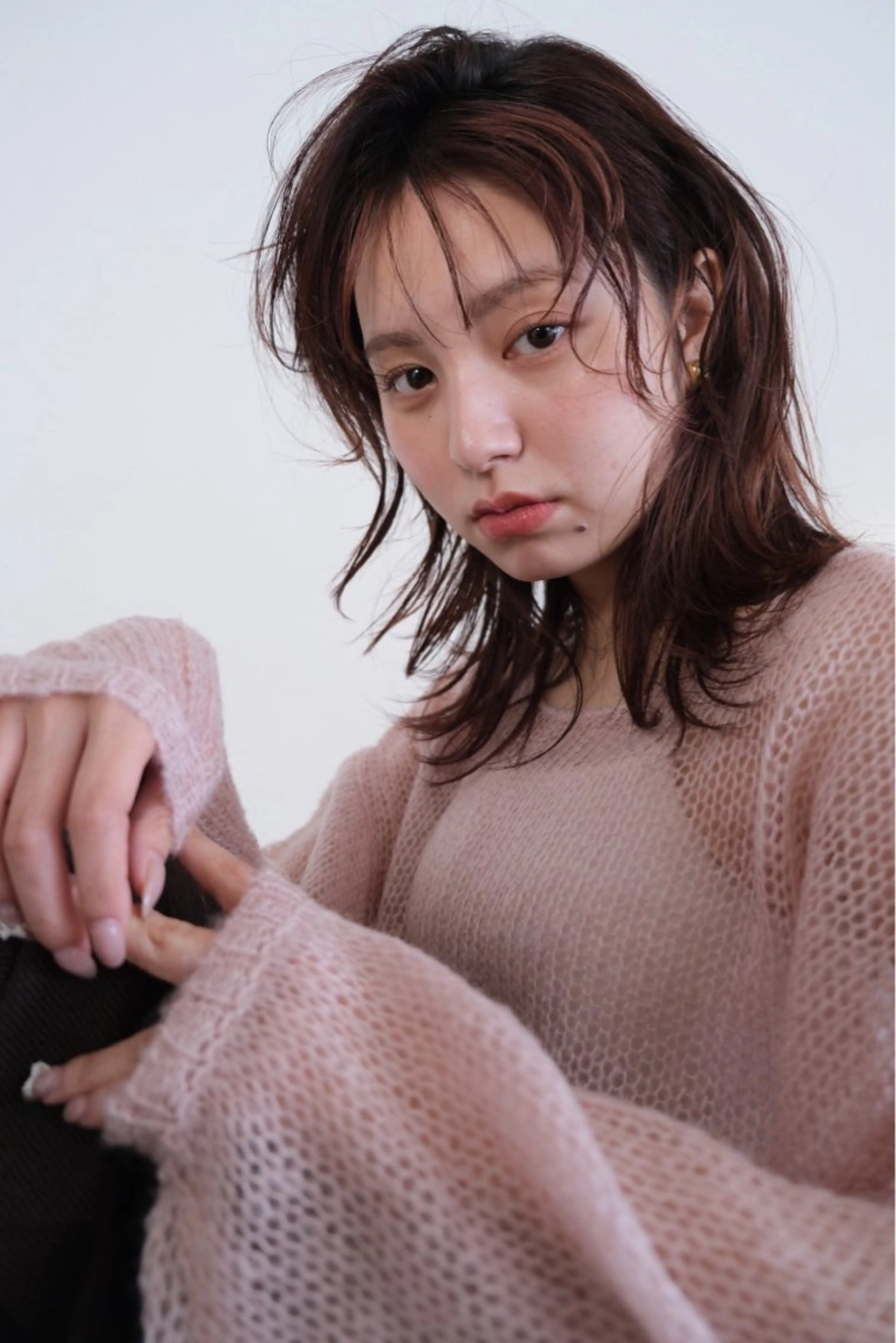 ミディアム カット 暖色カラー 奥村陽花のヘアスタイル