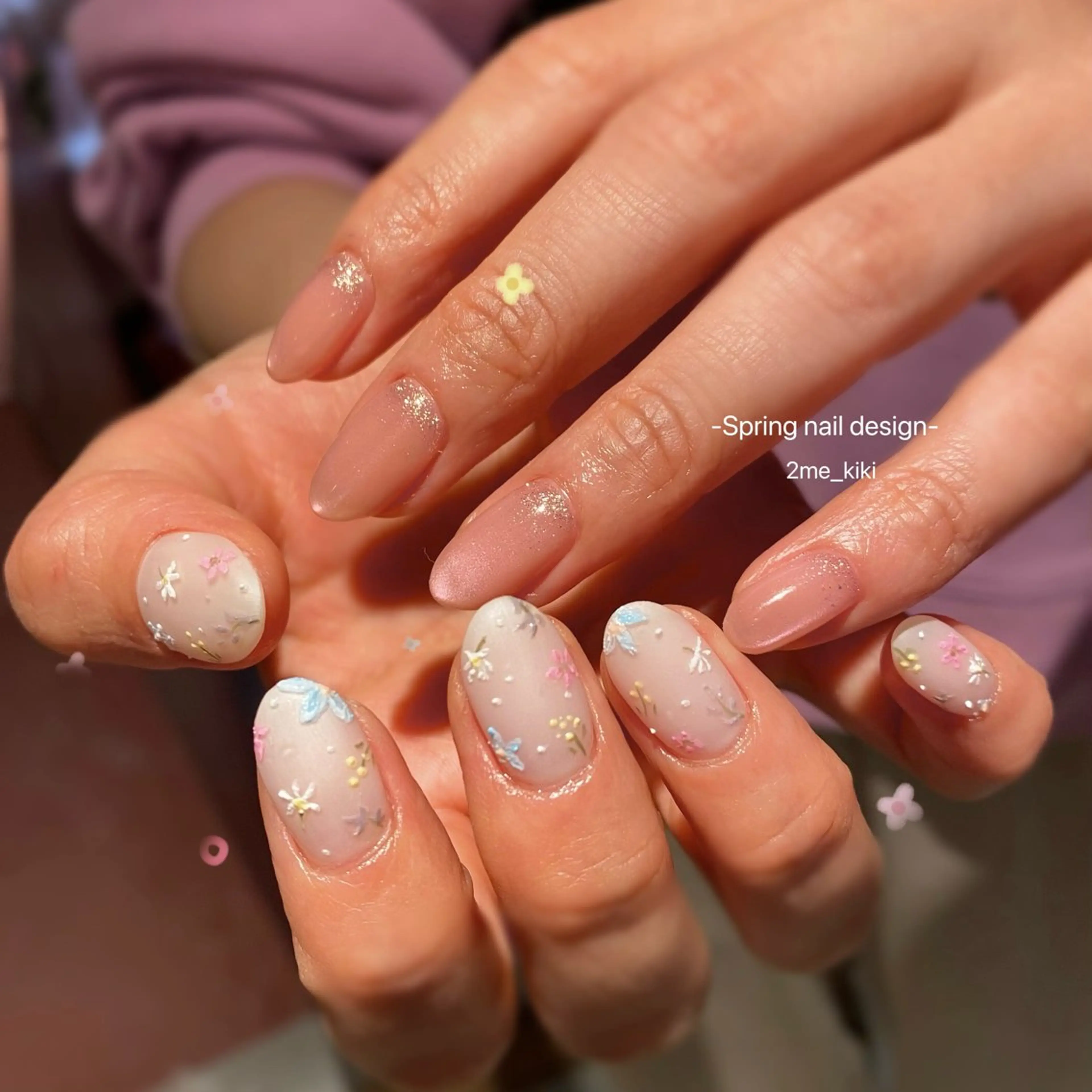 ネイル フラワーネイル マグネットネイル マットネイル 春ネイル ハンドネイル ハンドケア 大人かわいいネイル♡ Kikiのネイルデザイン