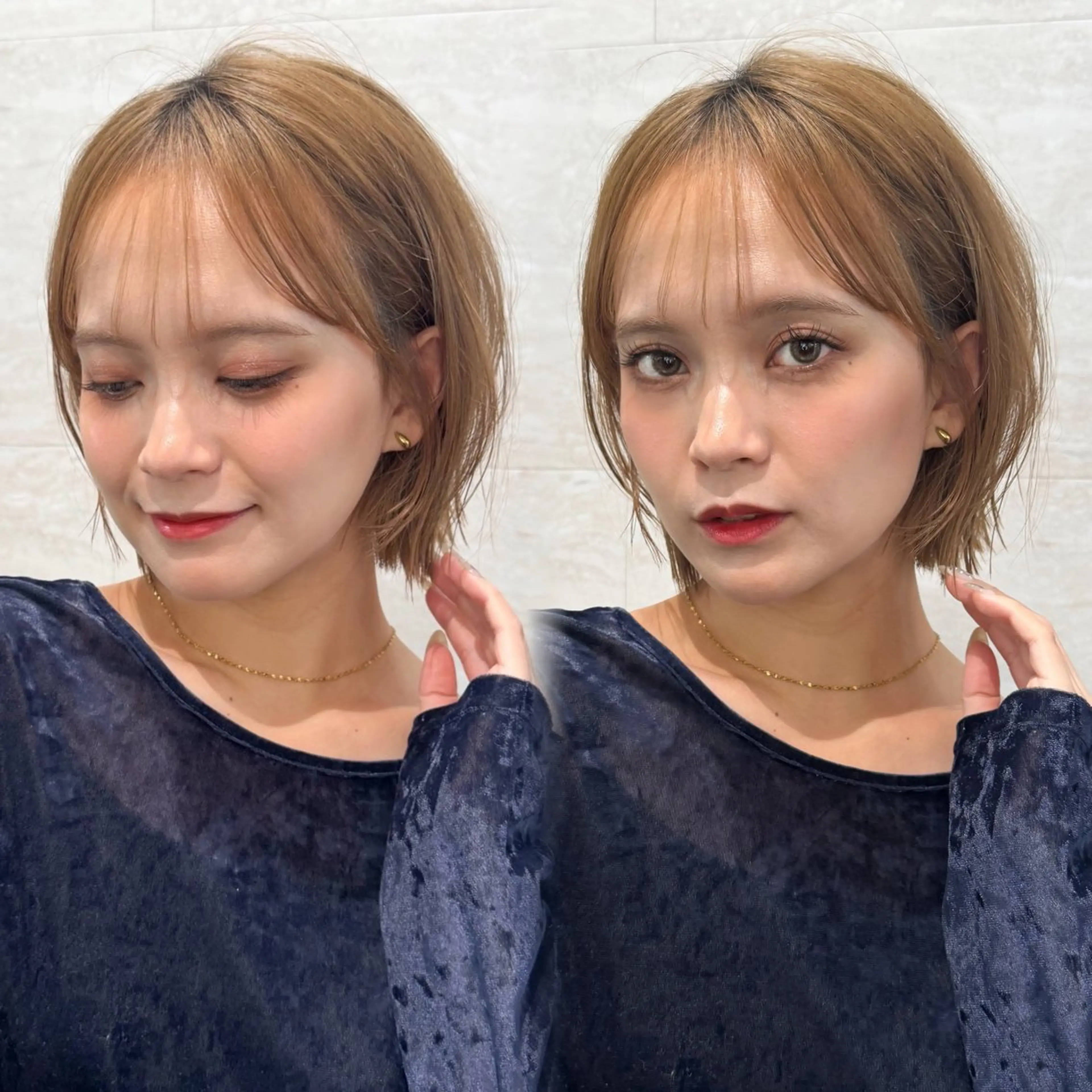 ミディアム カット ヘアカラー トリートメント 🫧ボブ／縮毛矯正／ 韓国／ゆーな🫧のヘアスタイル