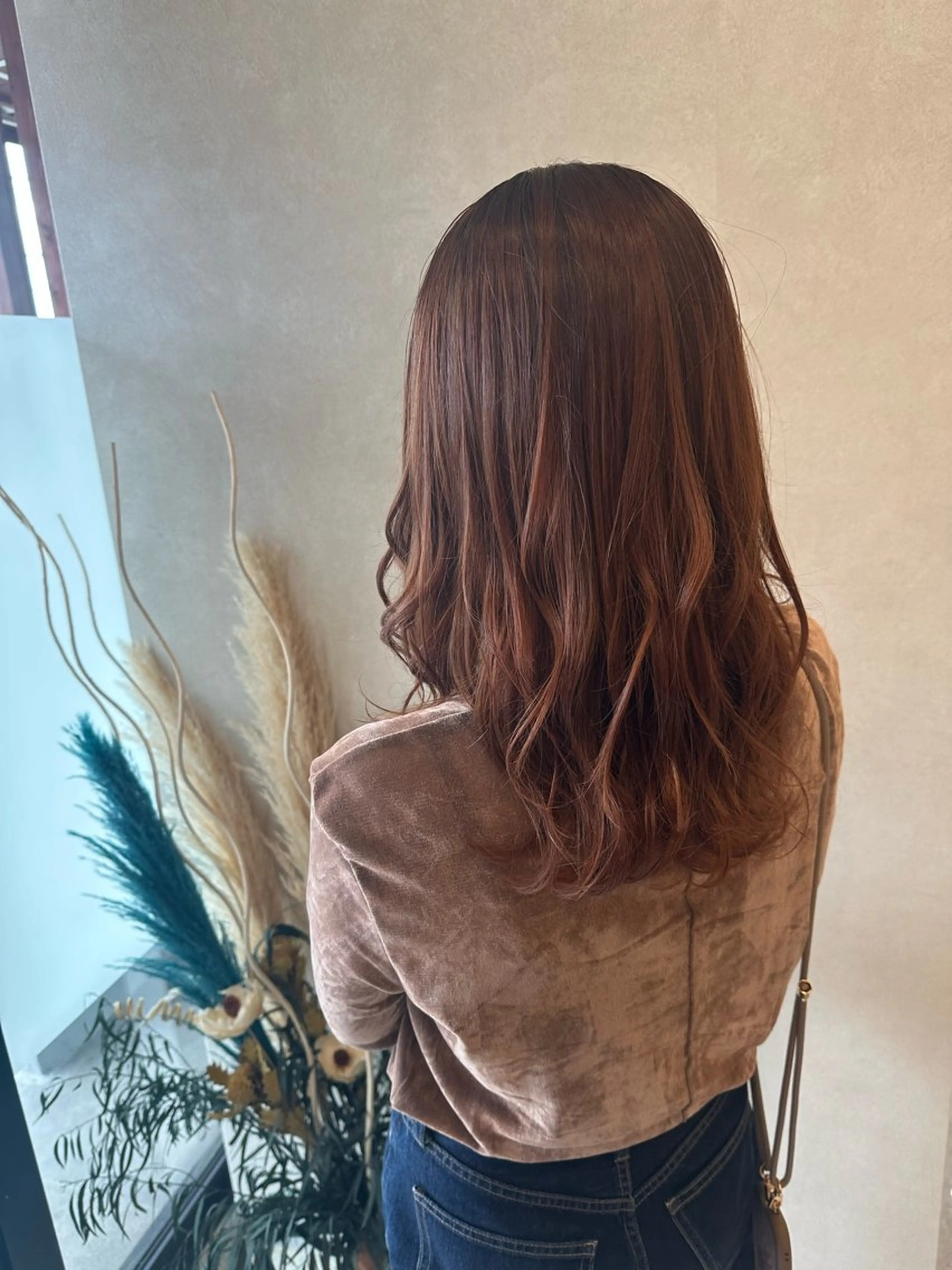 セミロング ピンクブラウン BASE salonのマツエク・マツパデザイン