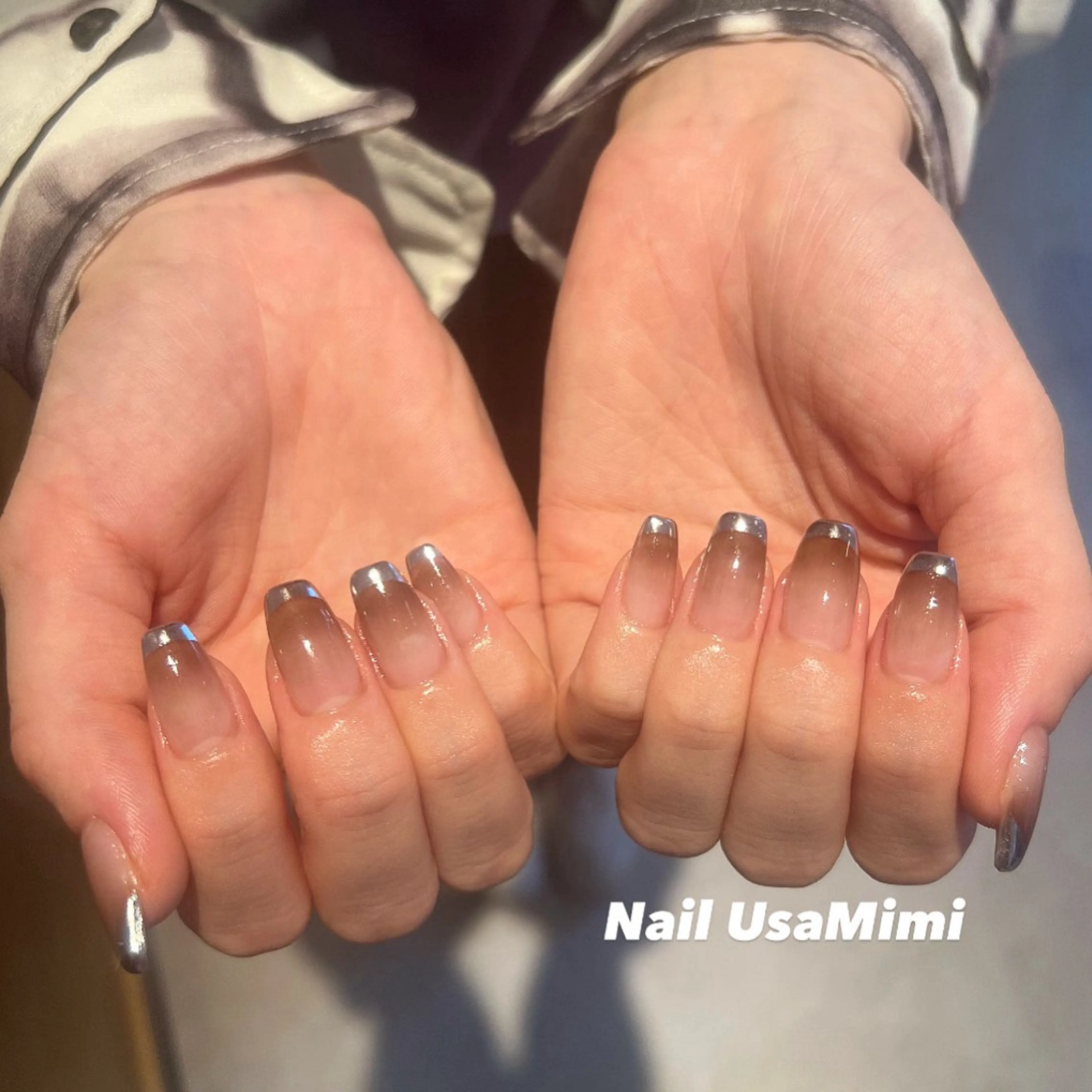 ネイル フレンチネイル ジェルネイル 韓国ネイル マグネットネイル ミラーネイル ハンドネイル 本町NailUsa Mimi RIKOのネイルデザイン