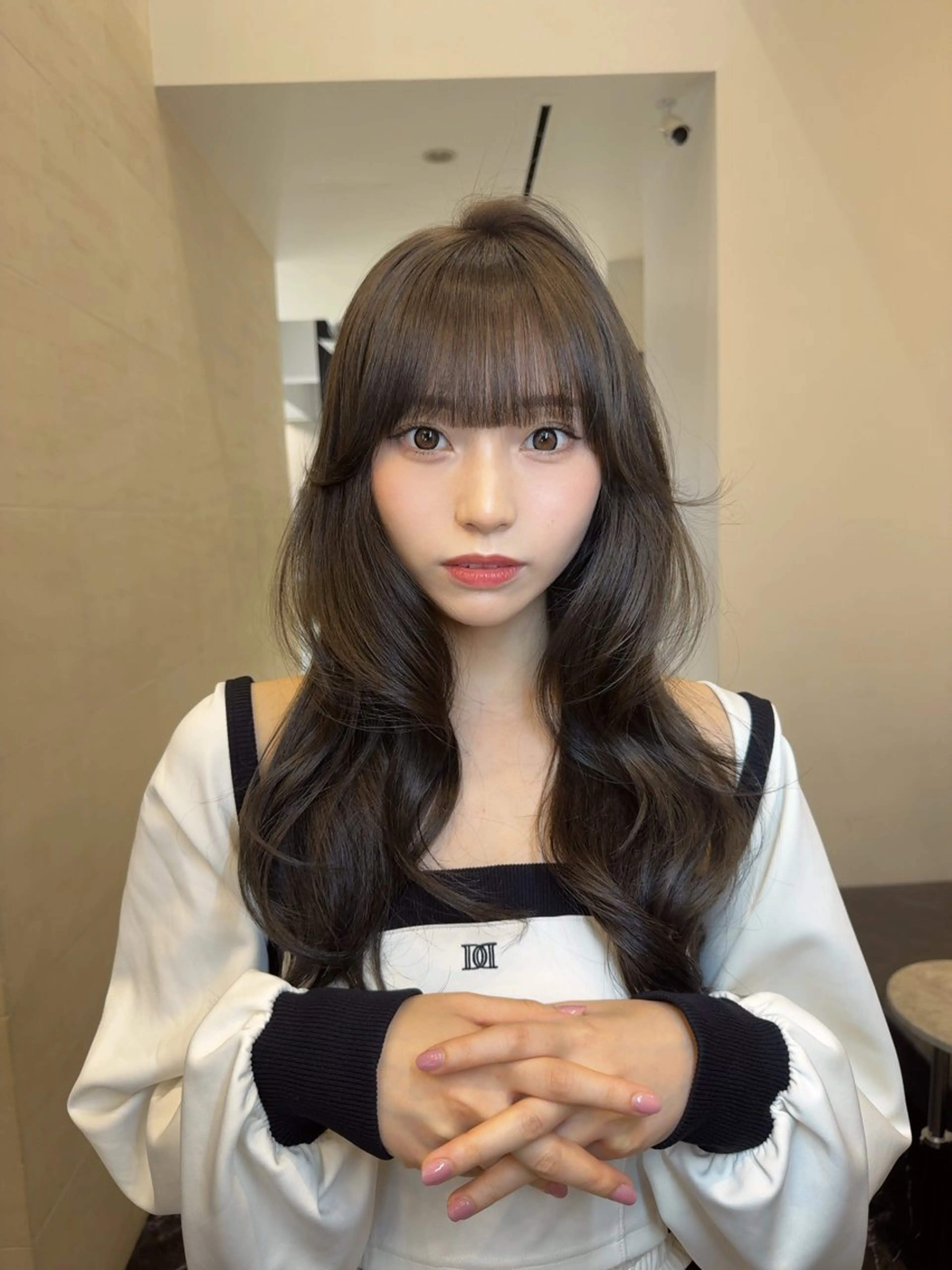 ロング カット ヘアカラー トリートメント 韓国✖️網紅🖤 パーマYURIYAのヘアスタイル