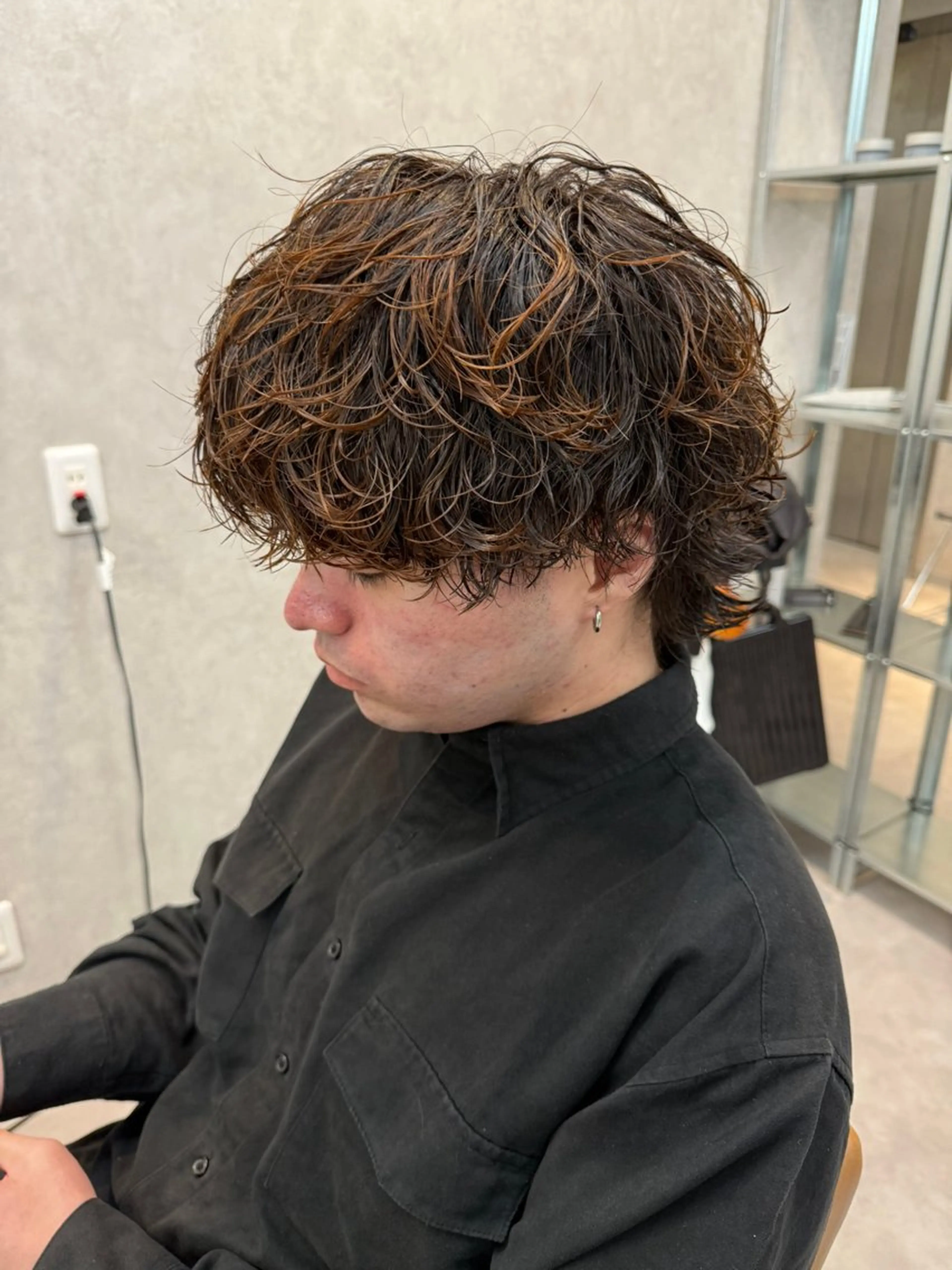 ミディアム パーマ メンズ ミディアムパーマ メンズパーマ カット パーマ メンズパーマ職人/ 天神/tatsukiのヘアスタイル