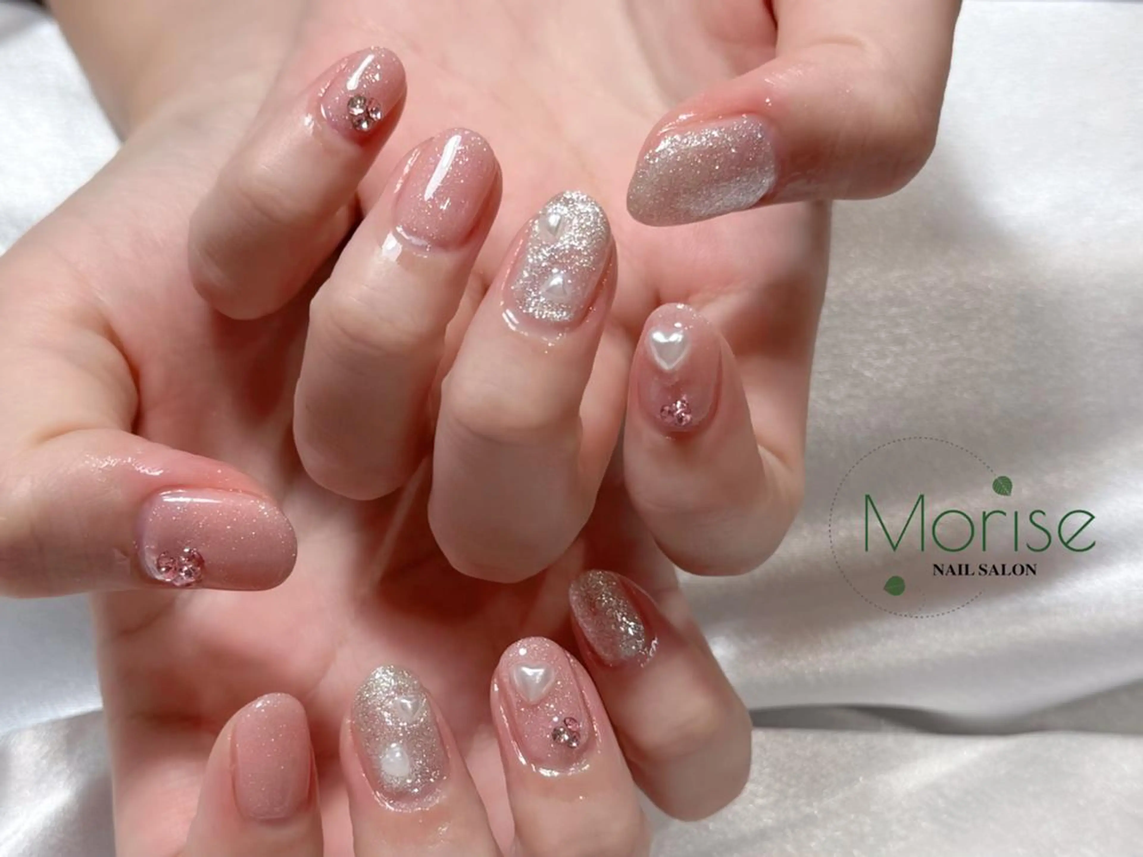 ネイル 長さ出し フレンチネイル ジェルネイル ガラスフレンチ 韓国ネイル MoriseNail Jr研修💜イシダのネイルデザイン