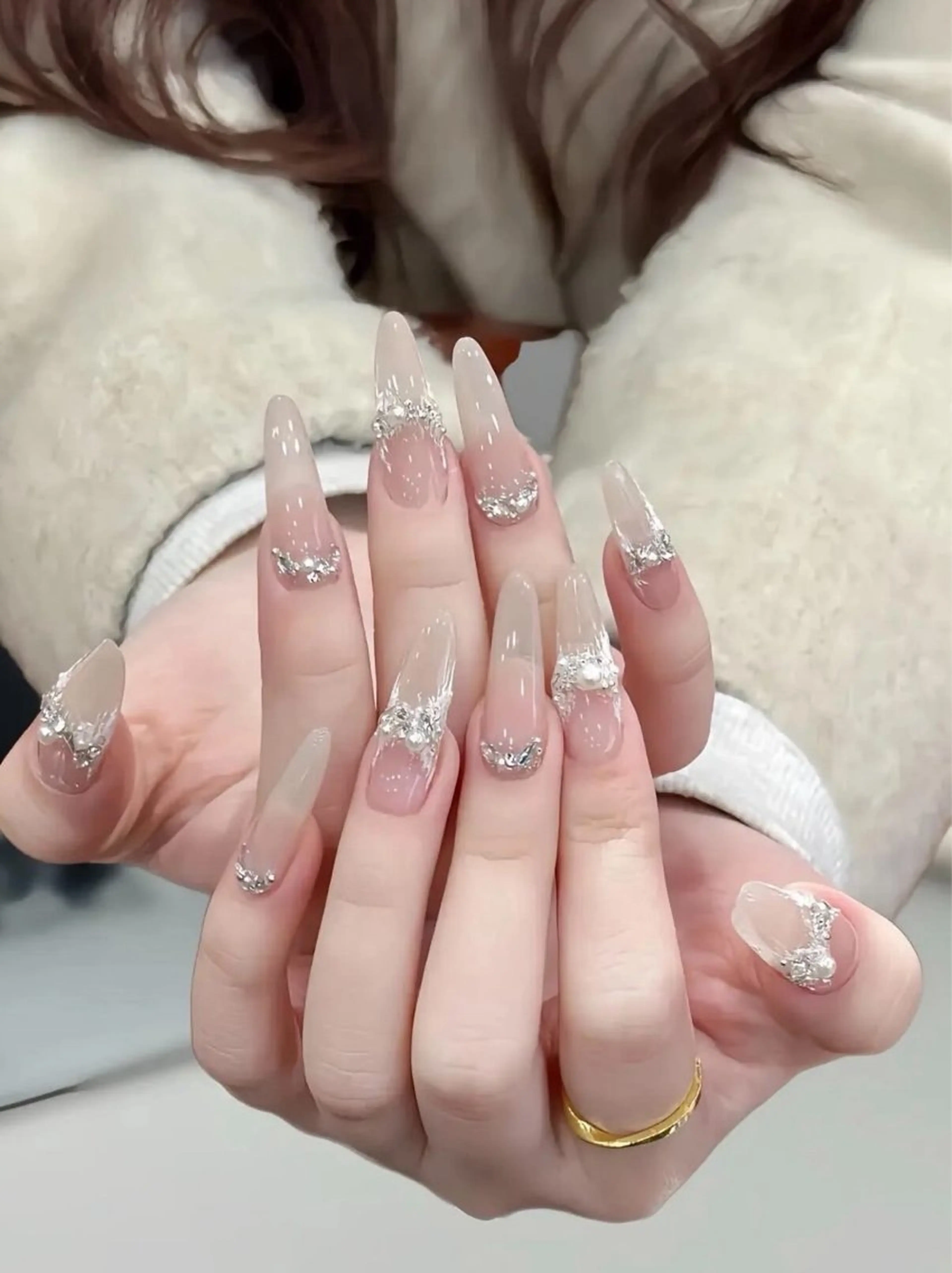 ネイル アートネイル オーロラネイル ブルー チークネイル フットネイル ハンドネイル NAILS168 新大久保店のネイルデザイン