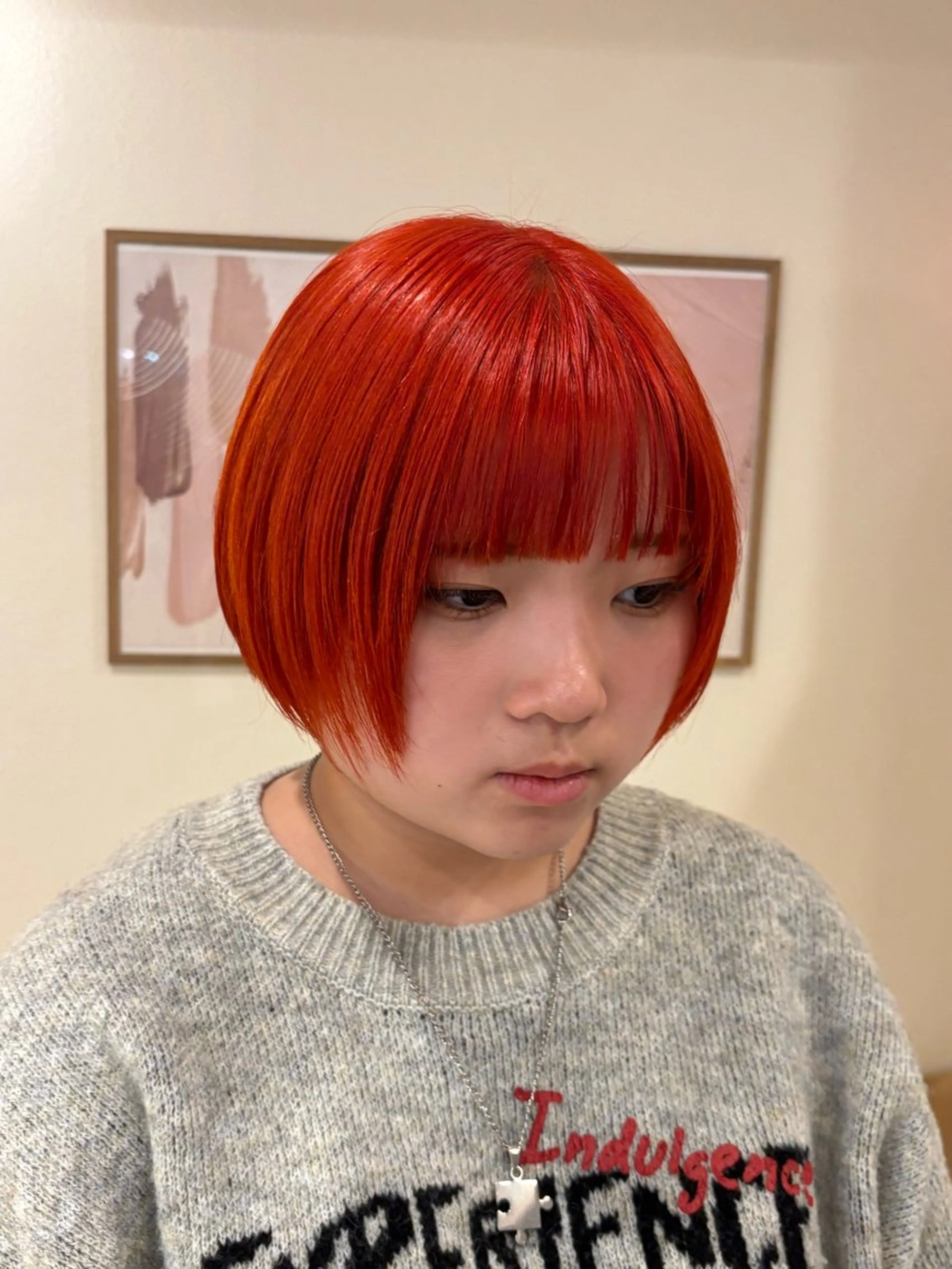 ショート カラー カット ヘアカラー シンバヒナノ/パーマ レイヤー/髪質改善のヘアスタイル