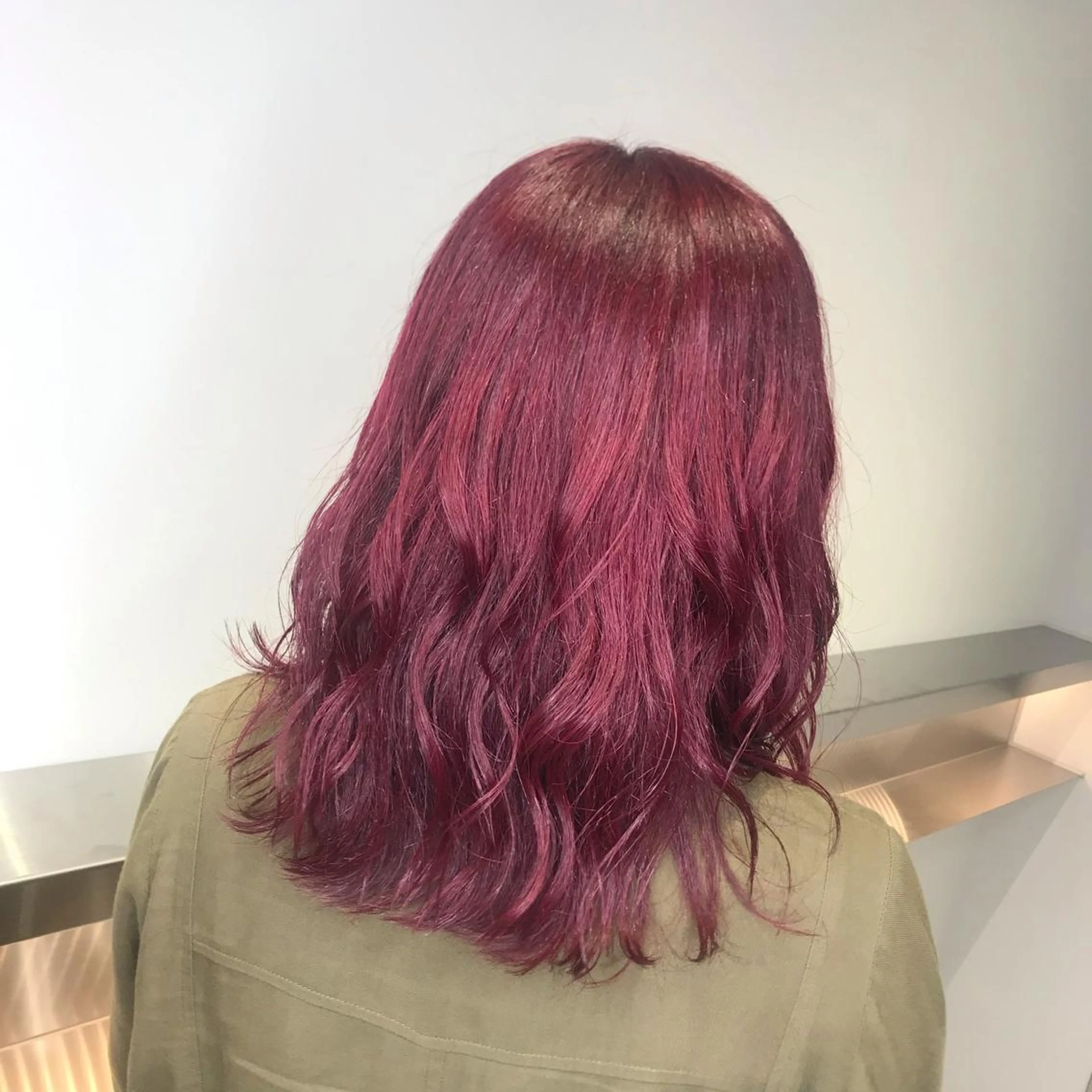 ミディアム カラー レッドカラー トリートメント 茂木 結希のヘアスタイル