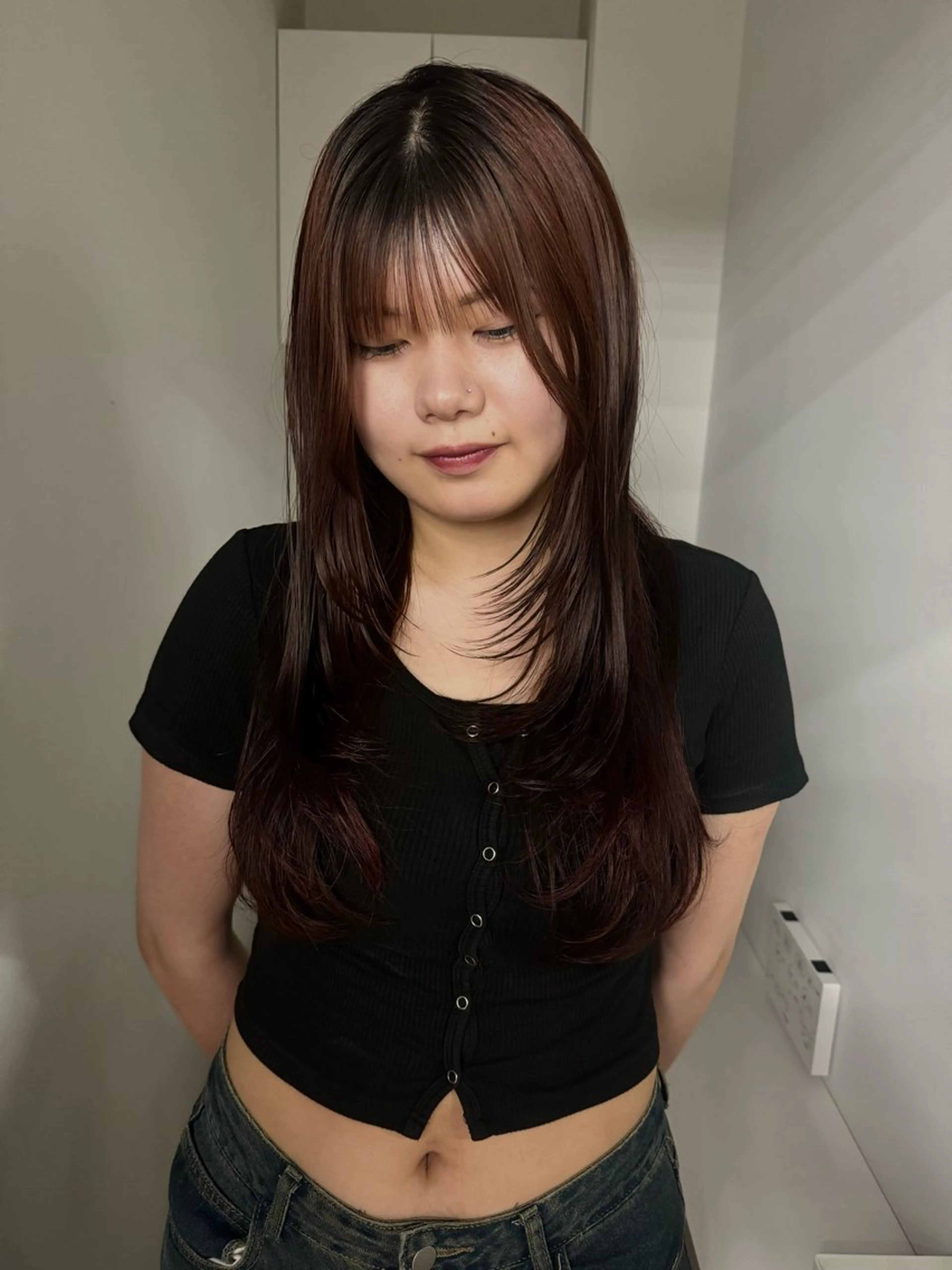 ロング カラー レイヤーカット カット ヘアカラー ✨ブリーチ/顔周り レイヤー¦YUKA✨のヘアスタイル